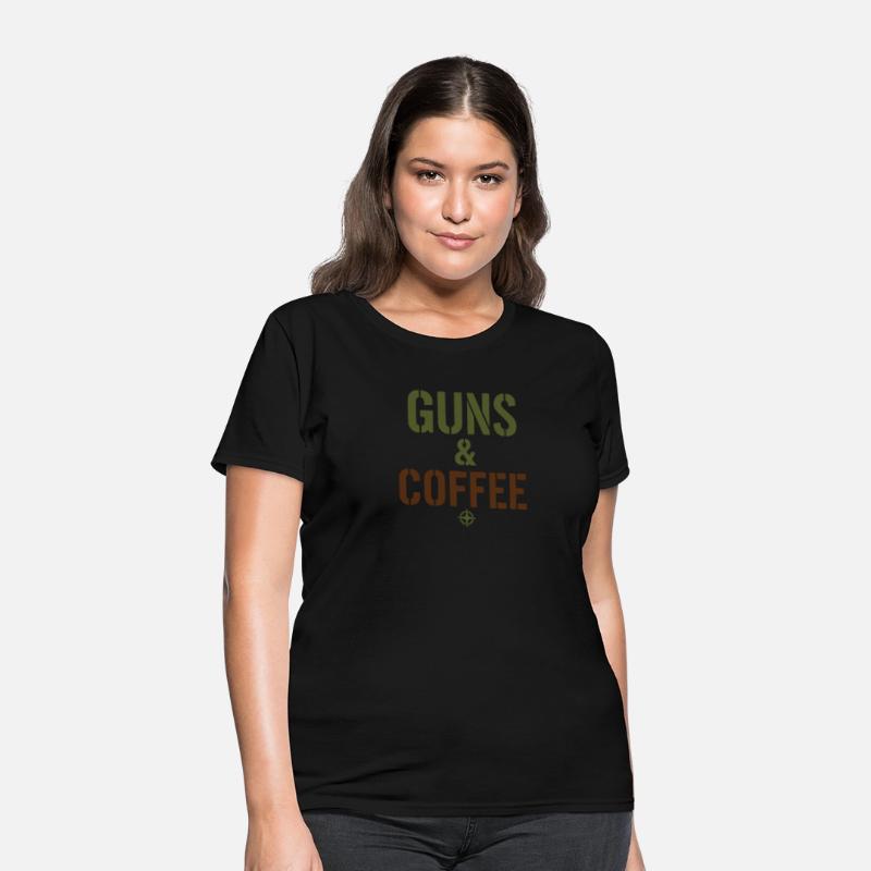 Guns Coffee Military Style Design Tee