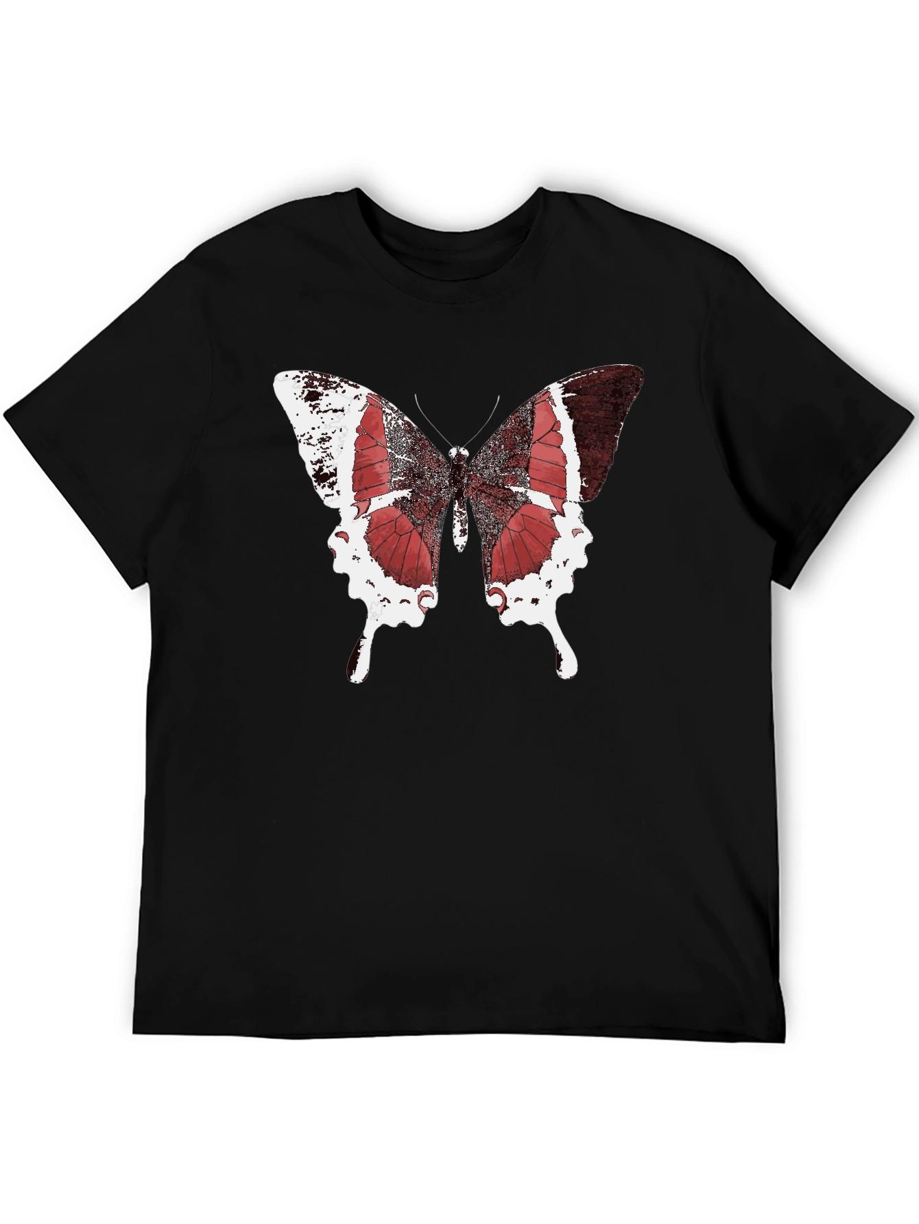 Butterfly Graphic Black Tee - Stylish Mens Casual Wear