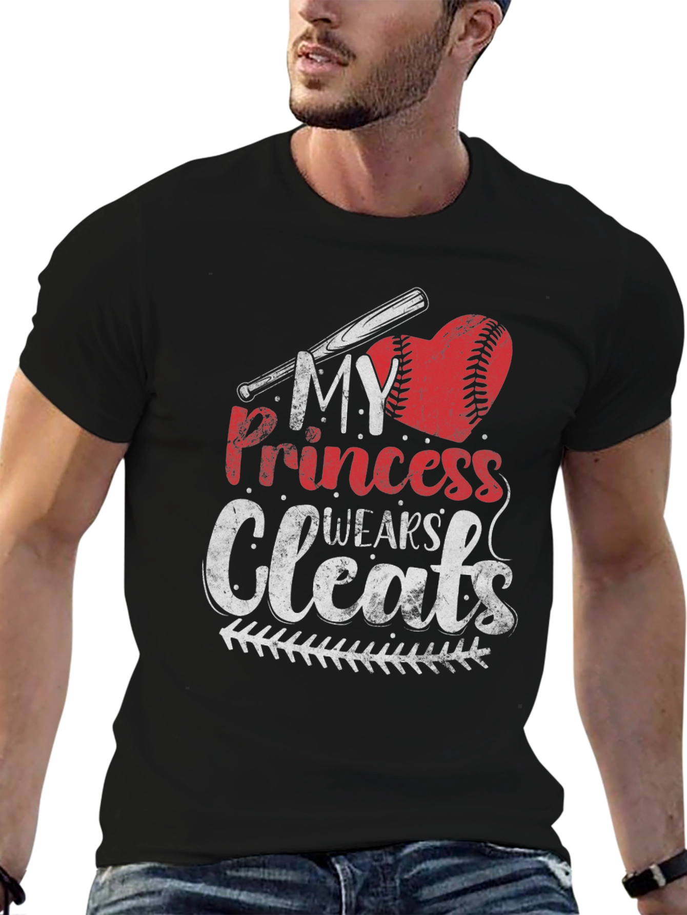 My Princess Wears Cleats Baseball Graphic Tee