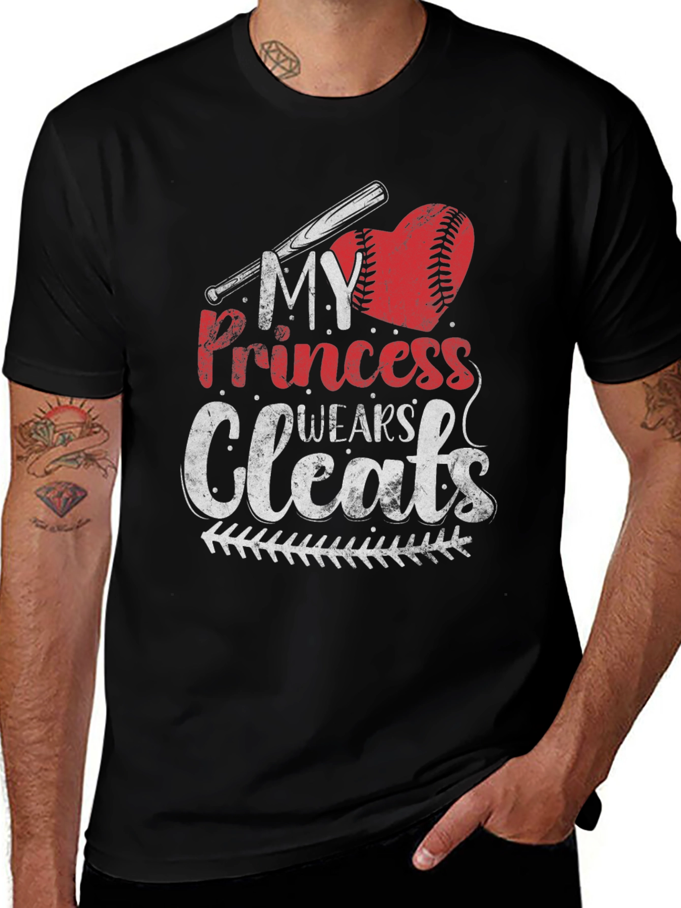 My Princess Wears Cleats Baseball Graphic Tee