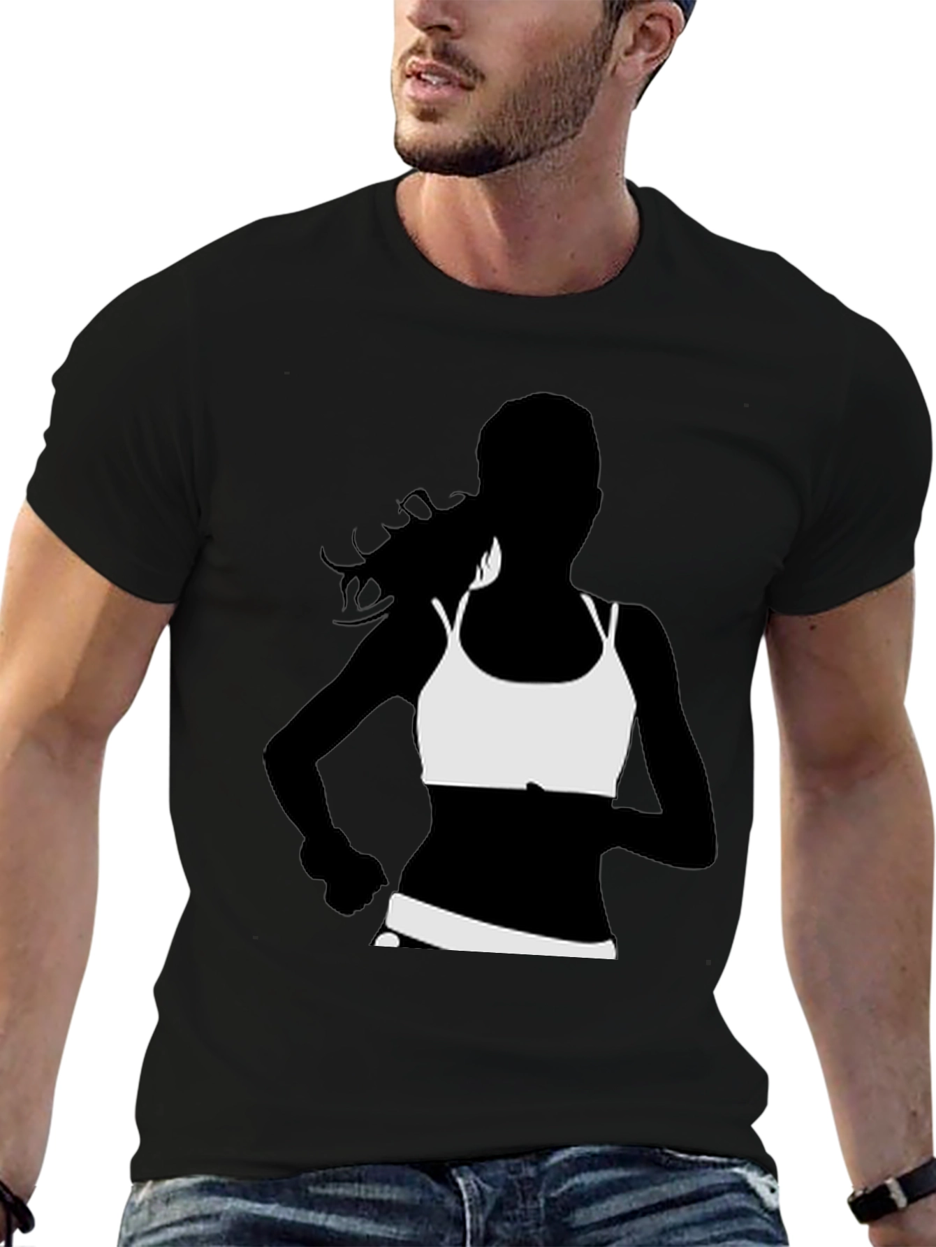 Running Woman Graphic Tee - Black