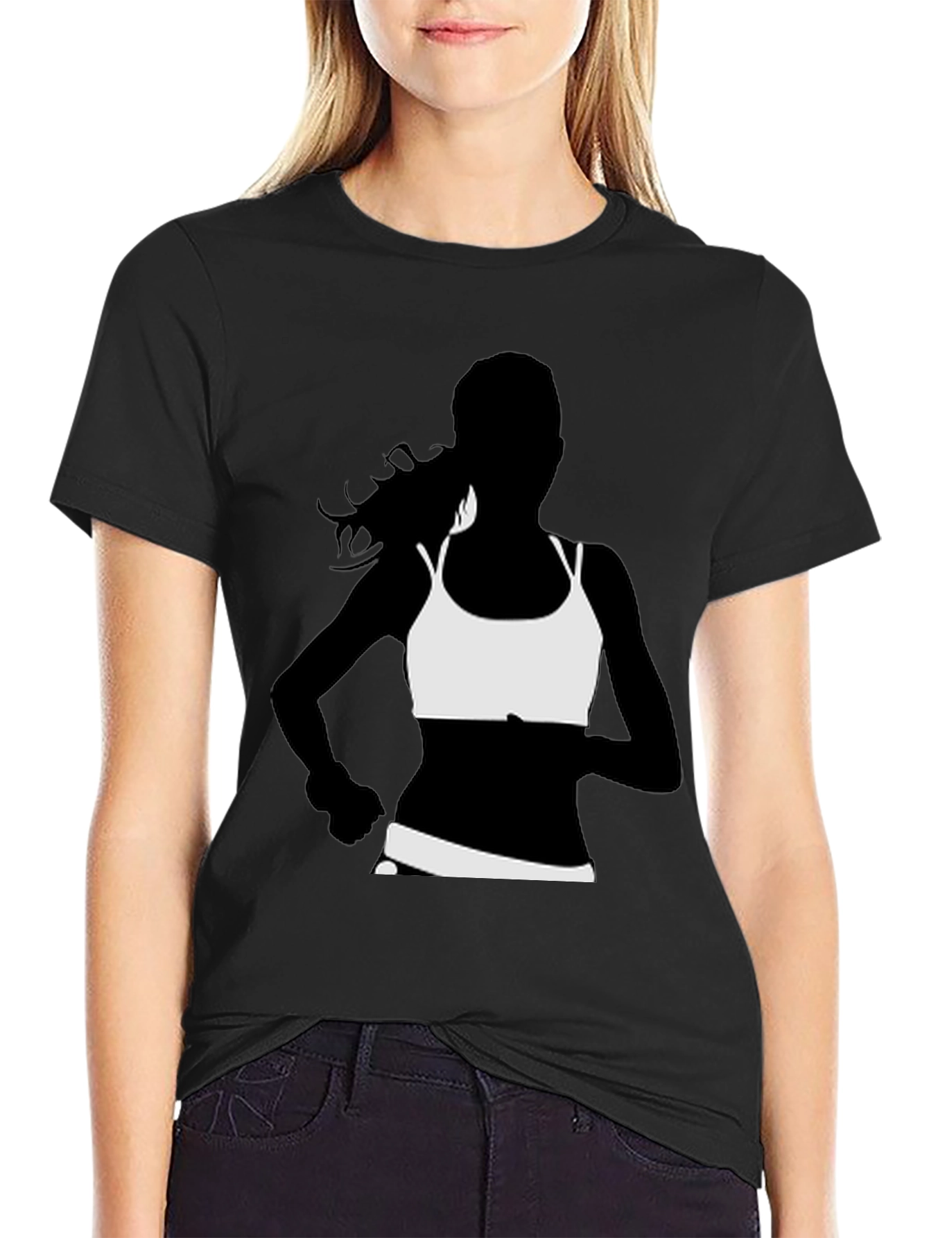 Running Woman Graphic Tee - Black