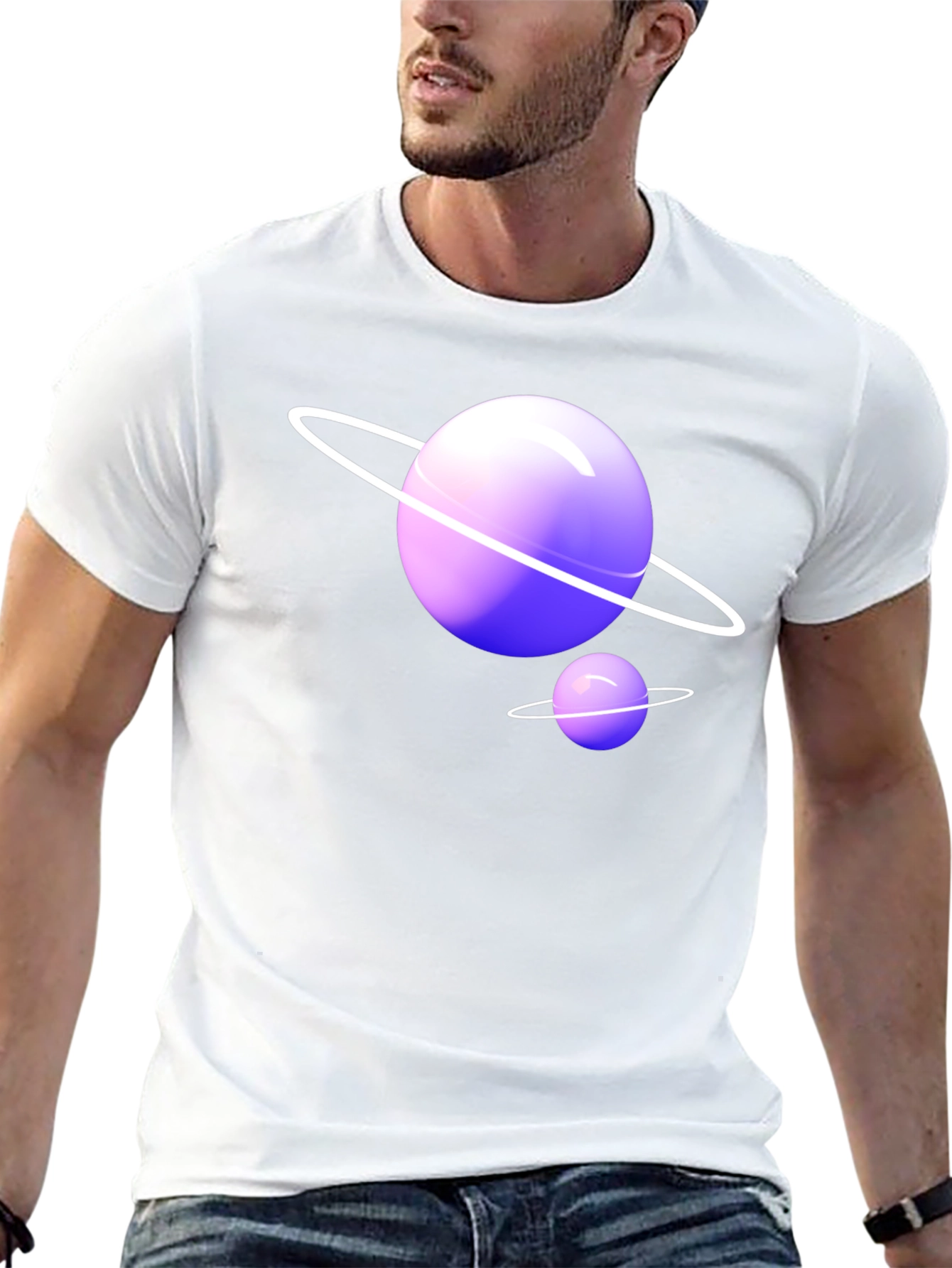 Planet Graphic T-Shirt - Trendy Black Tee