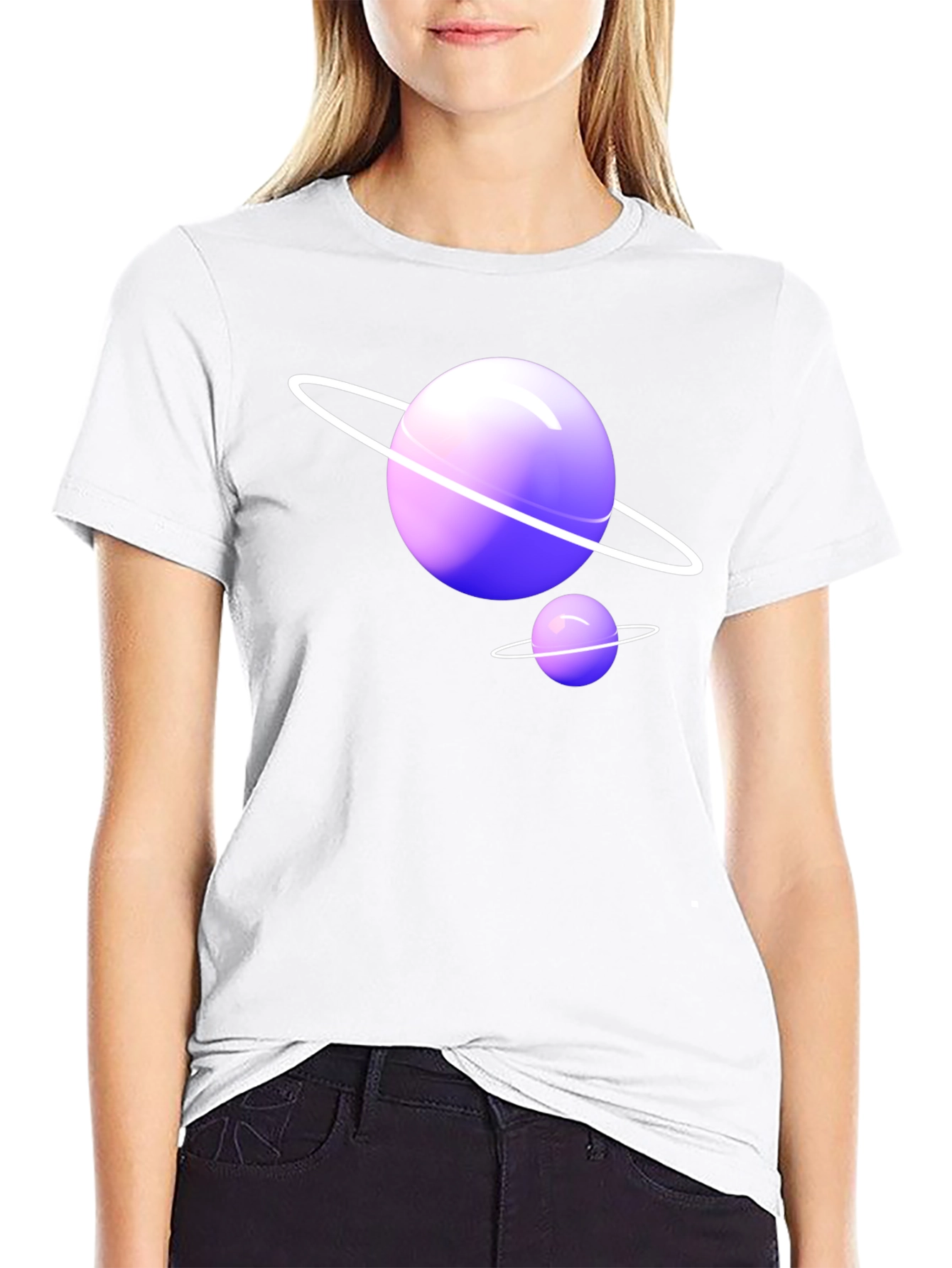 Planet Graphic T-Shirt - Trendy Black Tee