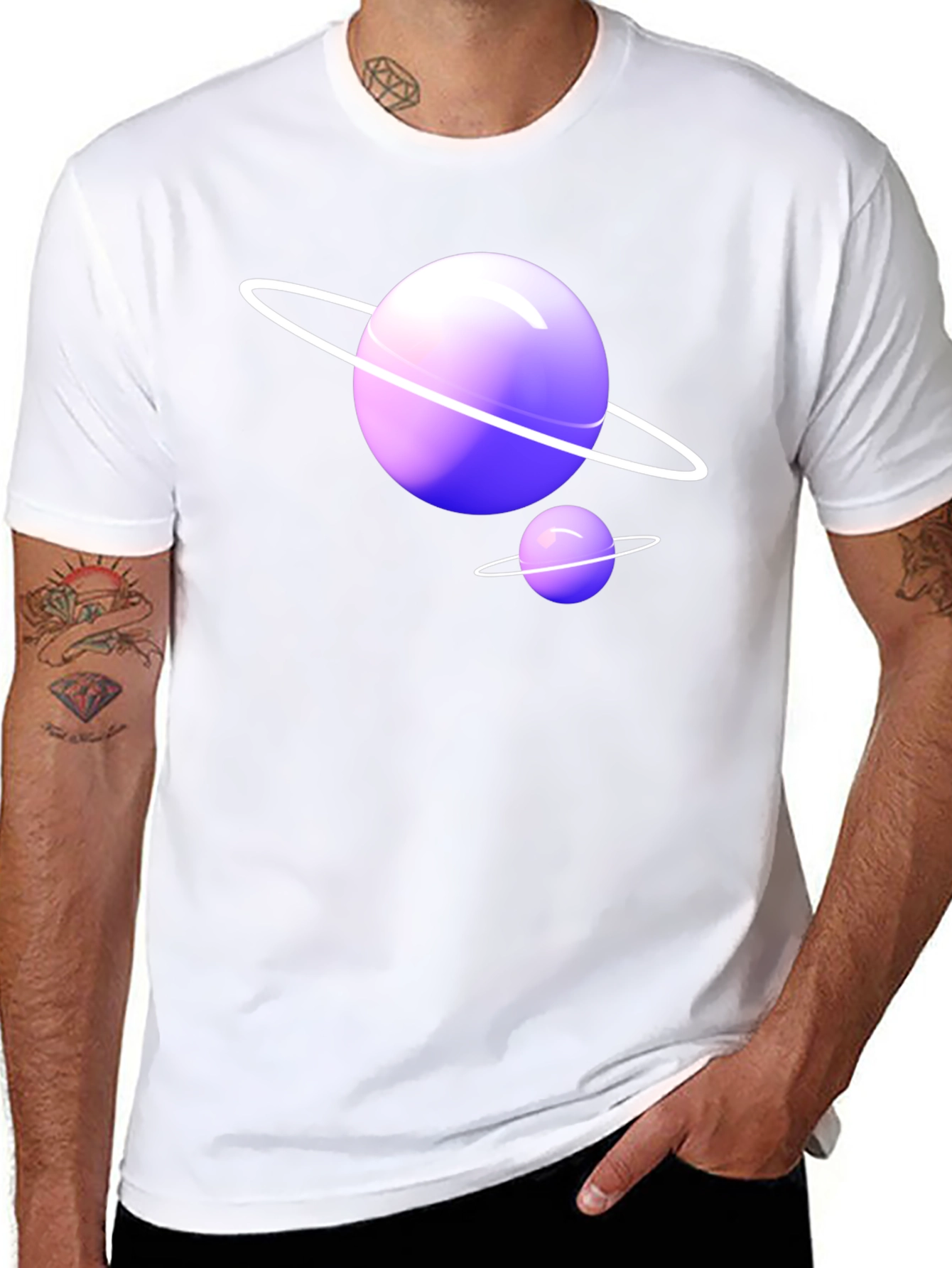 Planet Graphic T-Shirt - Trendy Black Tee