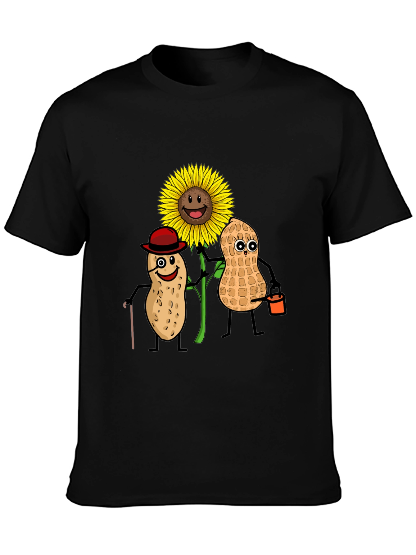 Funny Peanut Sunflower Graphic T-Shirt