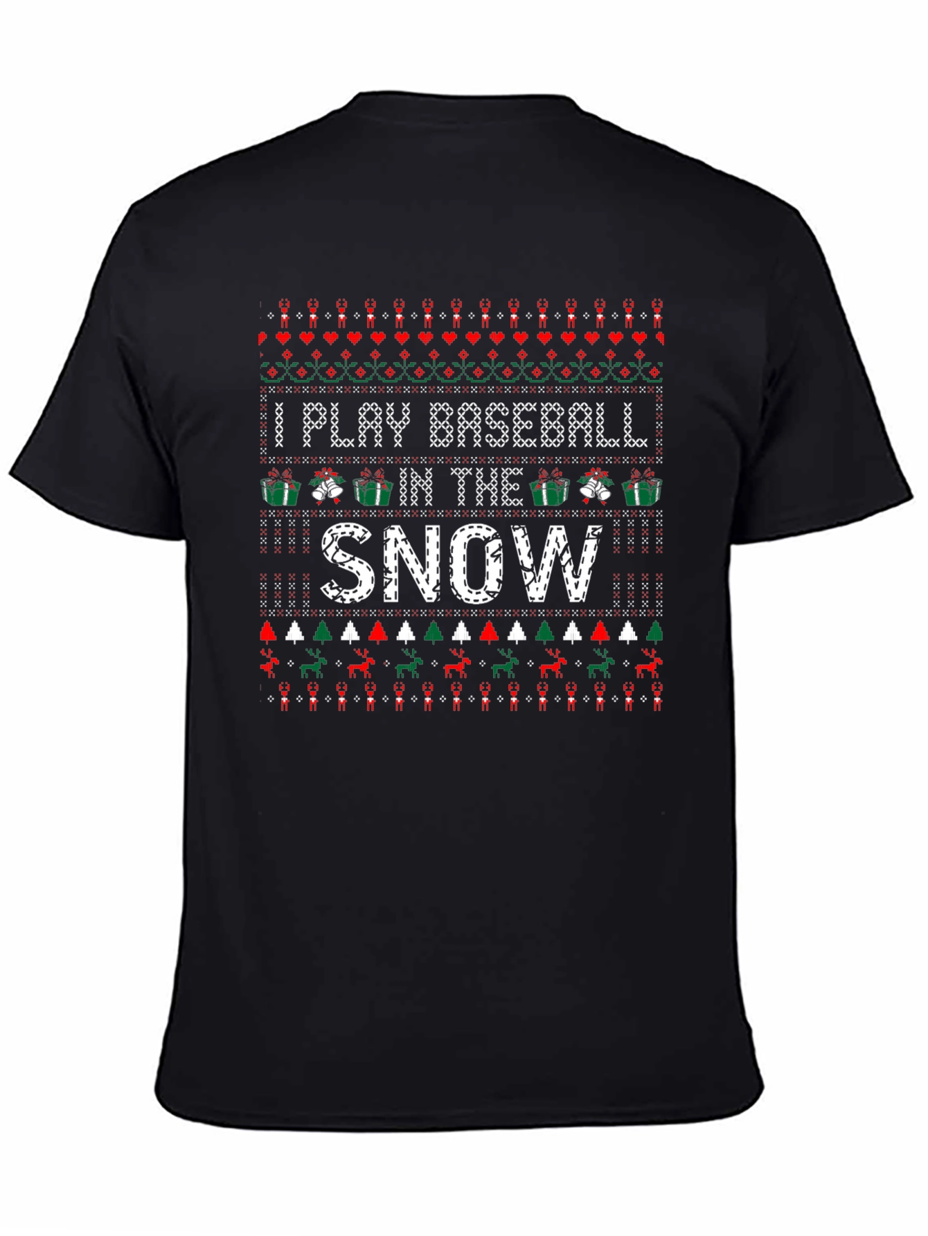 I Play Baseball in the Snow Christmas T-Shirt