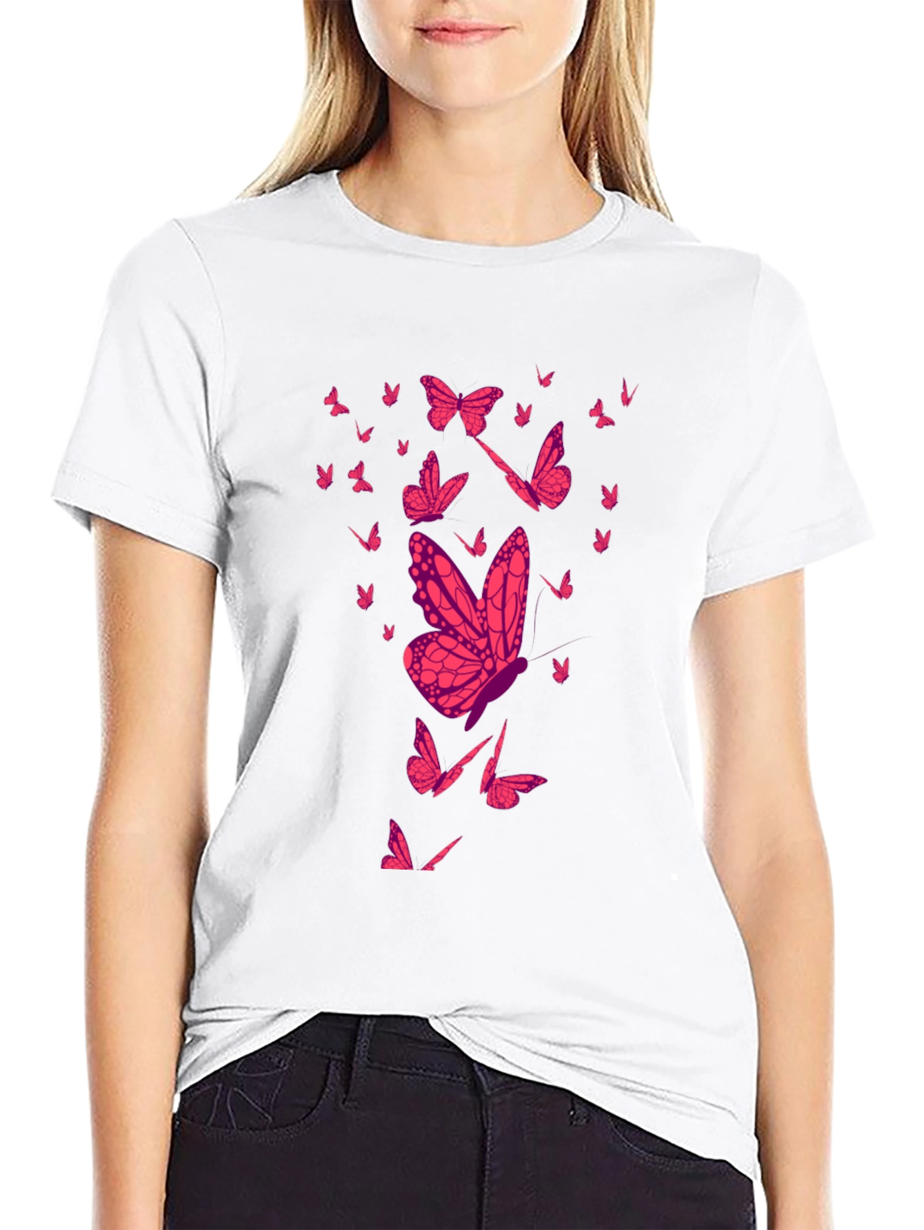 Butterfly Print Black T-Shirt for Men