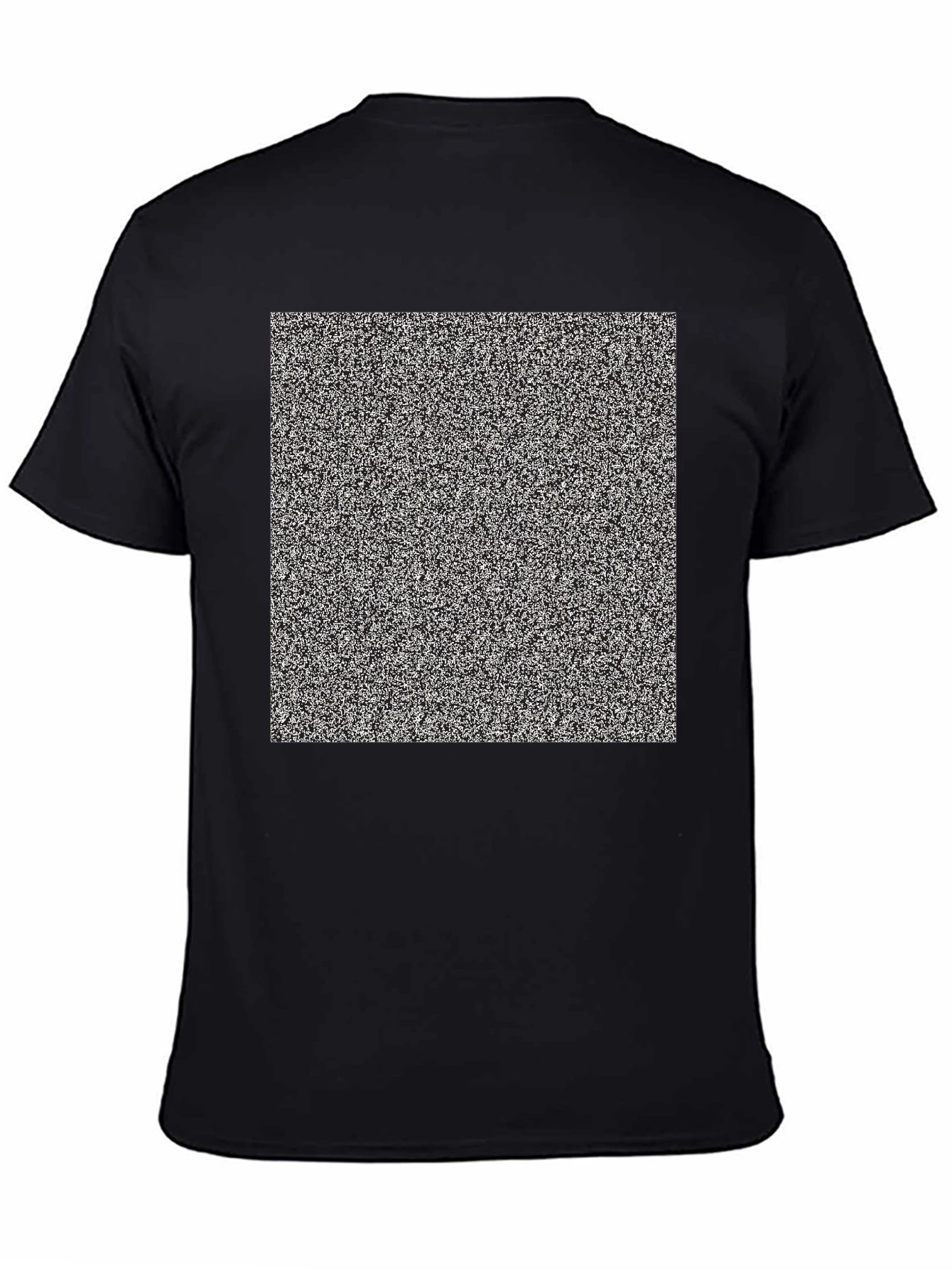 Static Noise Pattern Tee - Classic Fit Black T-Shirt