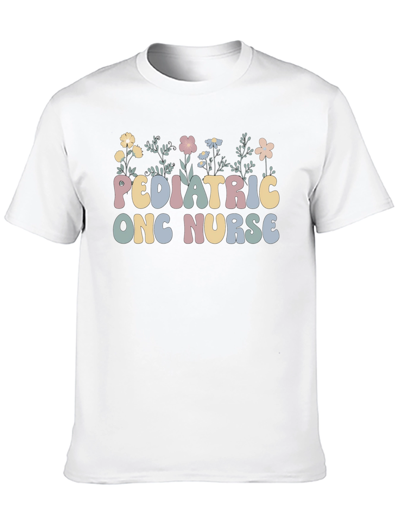 Pediatric Onc Nurse T-Shirt Floral Design