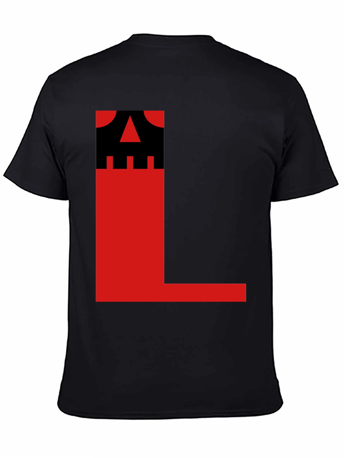 Bold Graphic Tee - Black with Red L Design