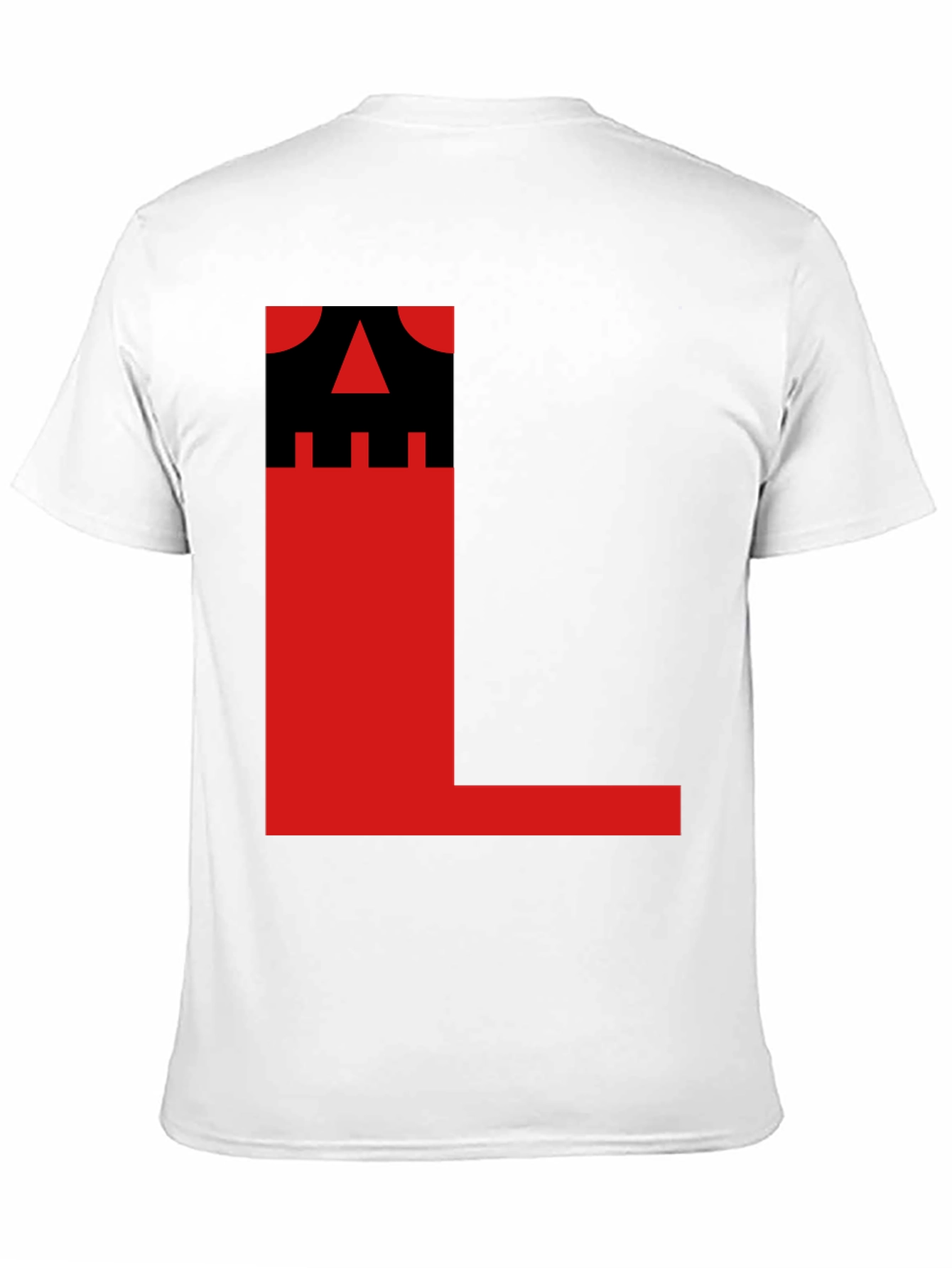 Bold Graphic Tee - Black with Red L Design