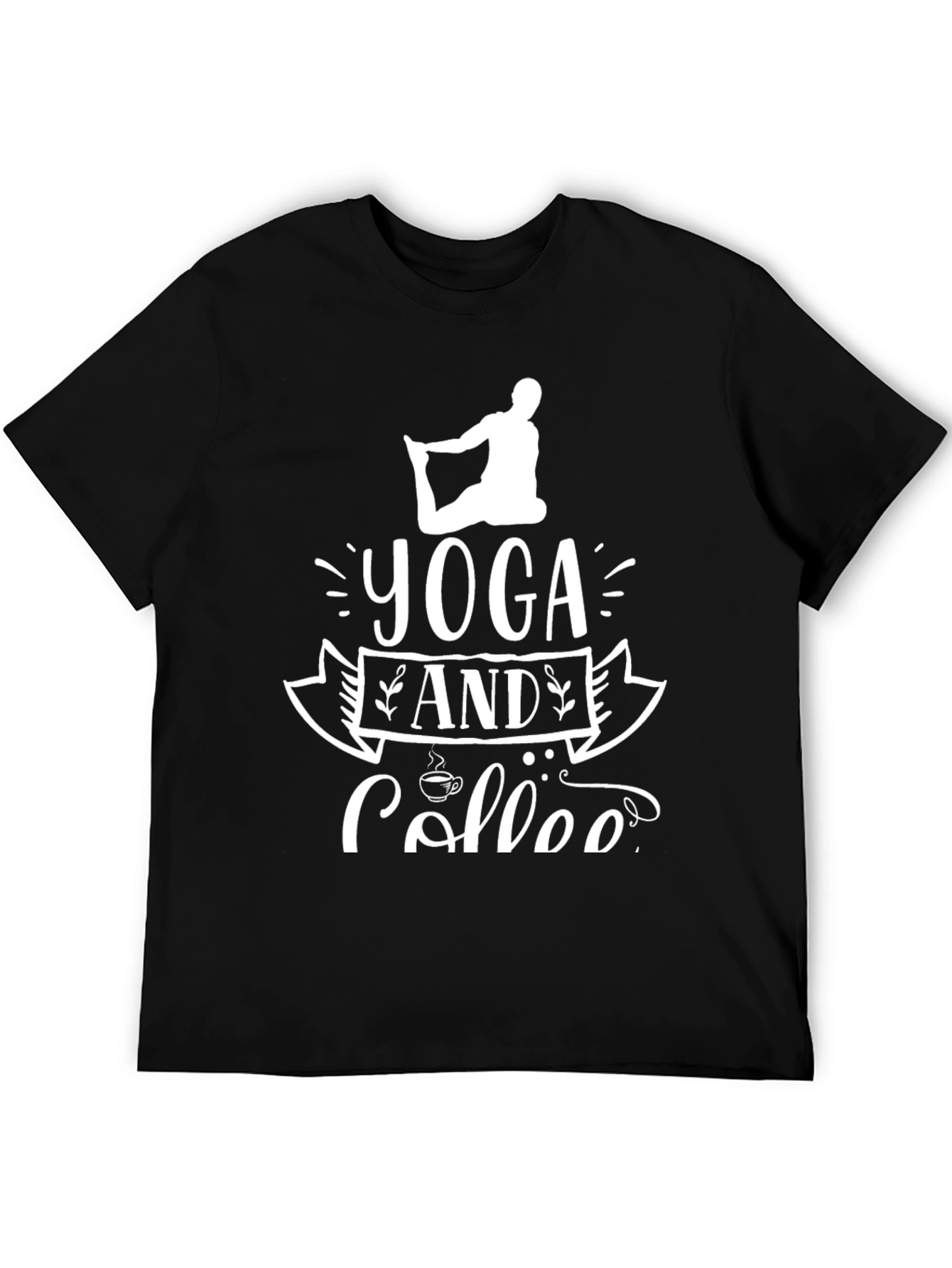 Yoga and Coffee Black T-Shirt