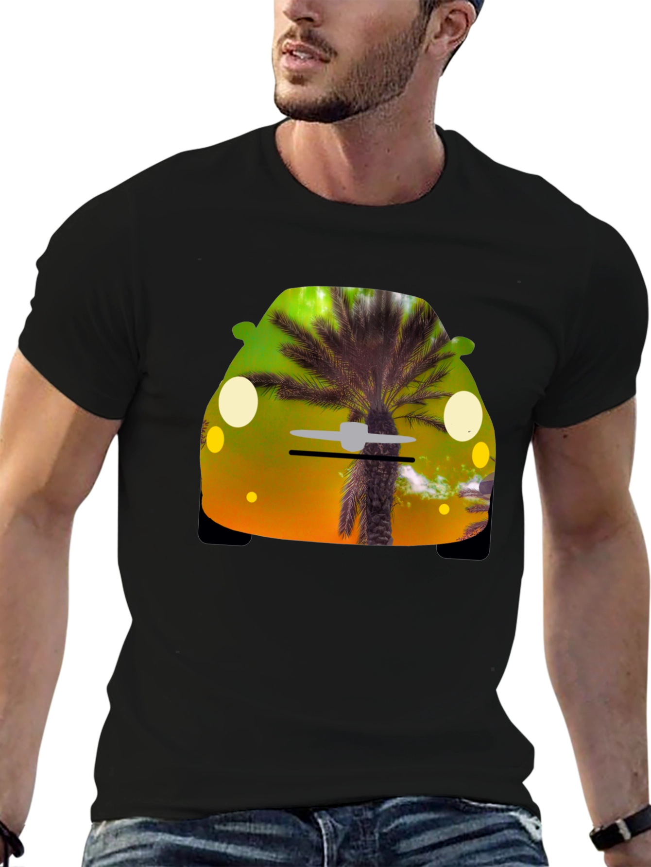 Tropical Car Graphic T-Shirt