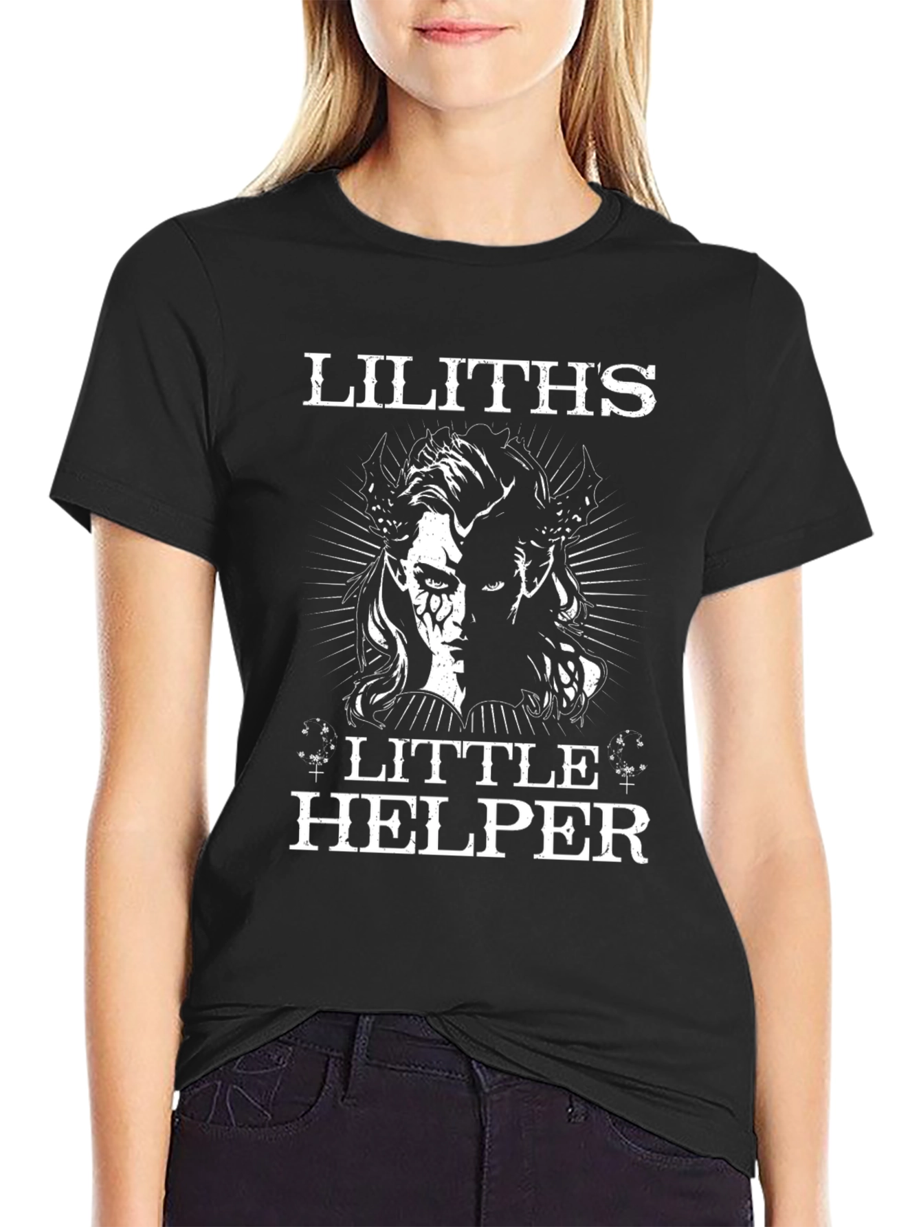 Liliths Little Helper Black Graphic Tee