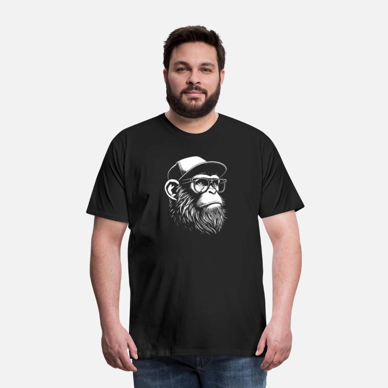 hipster monkey with glasses and cap