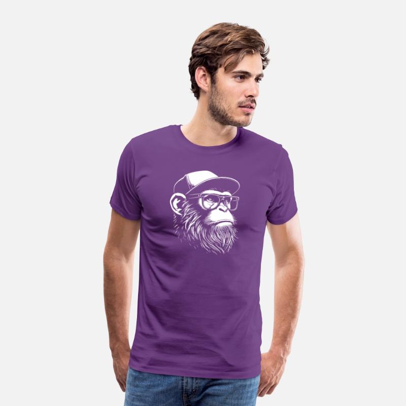 hipster monkey with glasses and cap