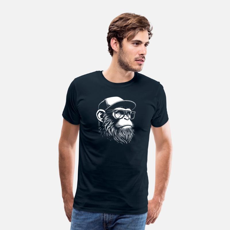 hipster monkey with glasses and cap
