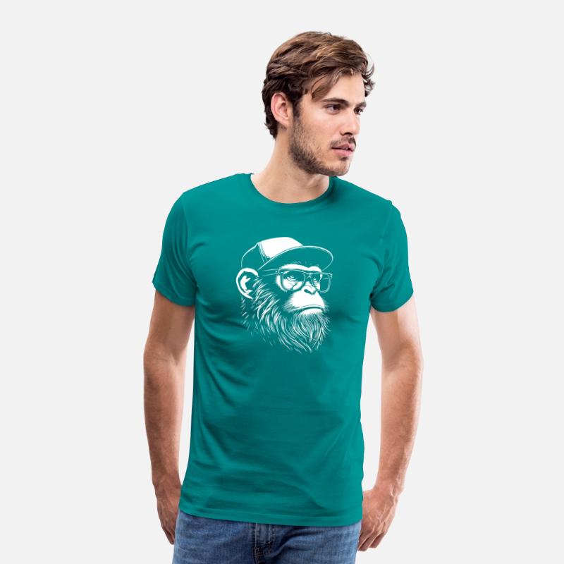 hipster monkey with glasses and cap