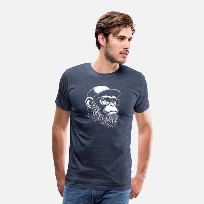 hipster monkey with glasses and cap