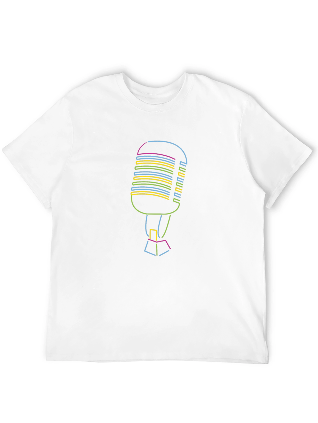 Retro Microphone Graphic T-Shirt - Black