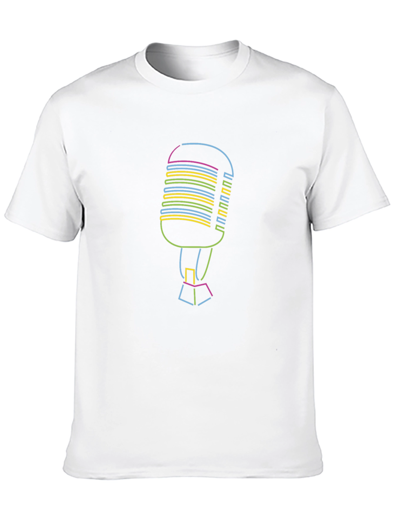 Retro Microphone Graphic T-Shirt - Black