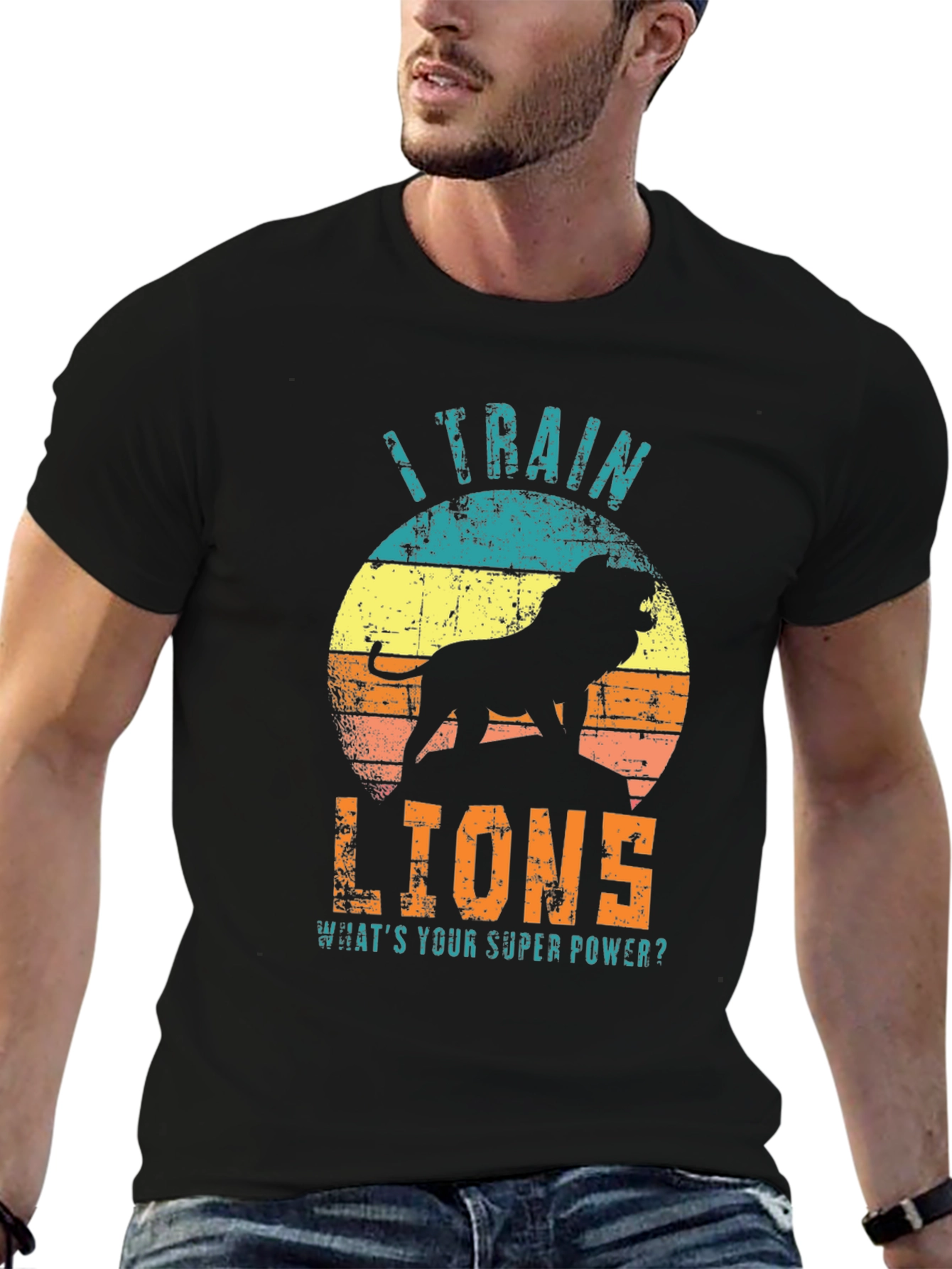 I Train Lions Graphic T-Shirt - Super Power Tee