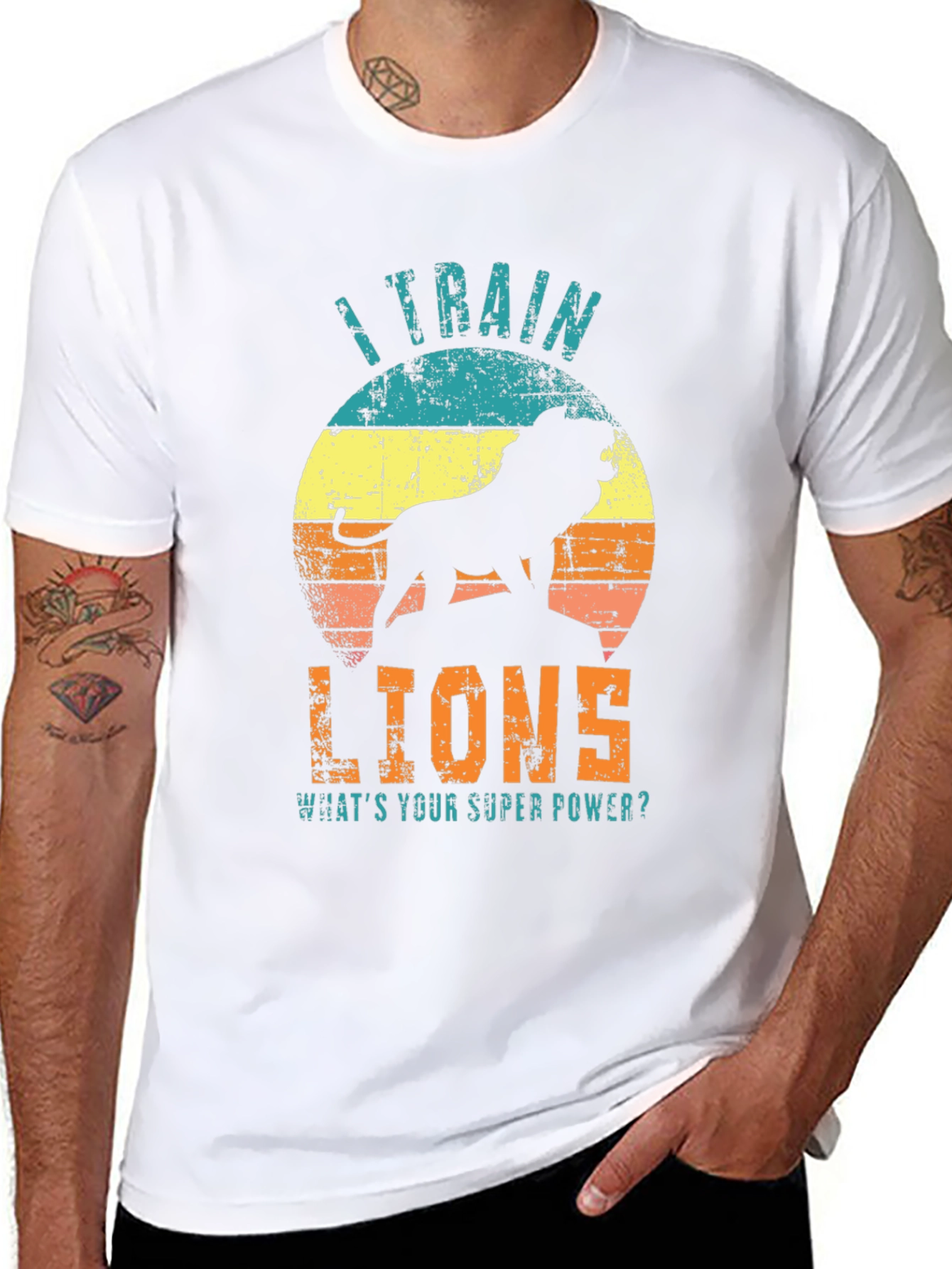 I Train Lions Graphic T-Shirt - Super Power Tee