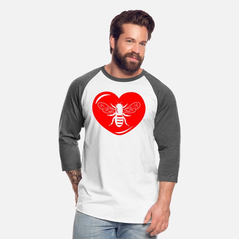Honey Bee transparent in red heart