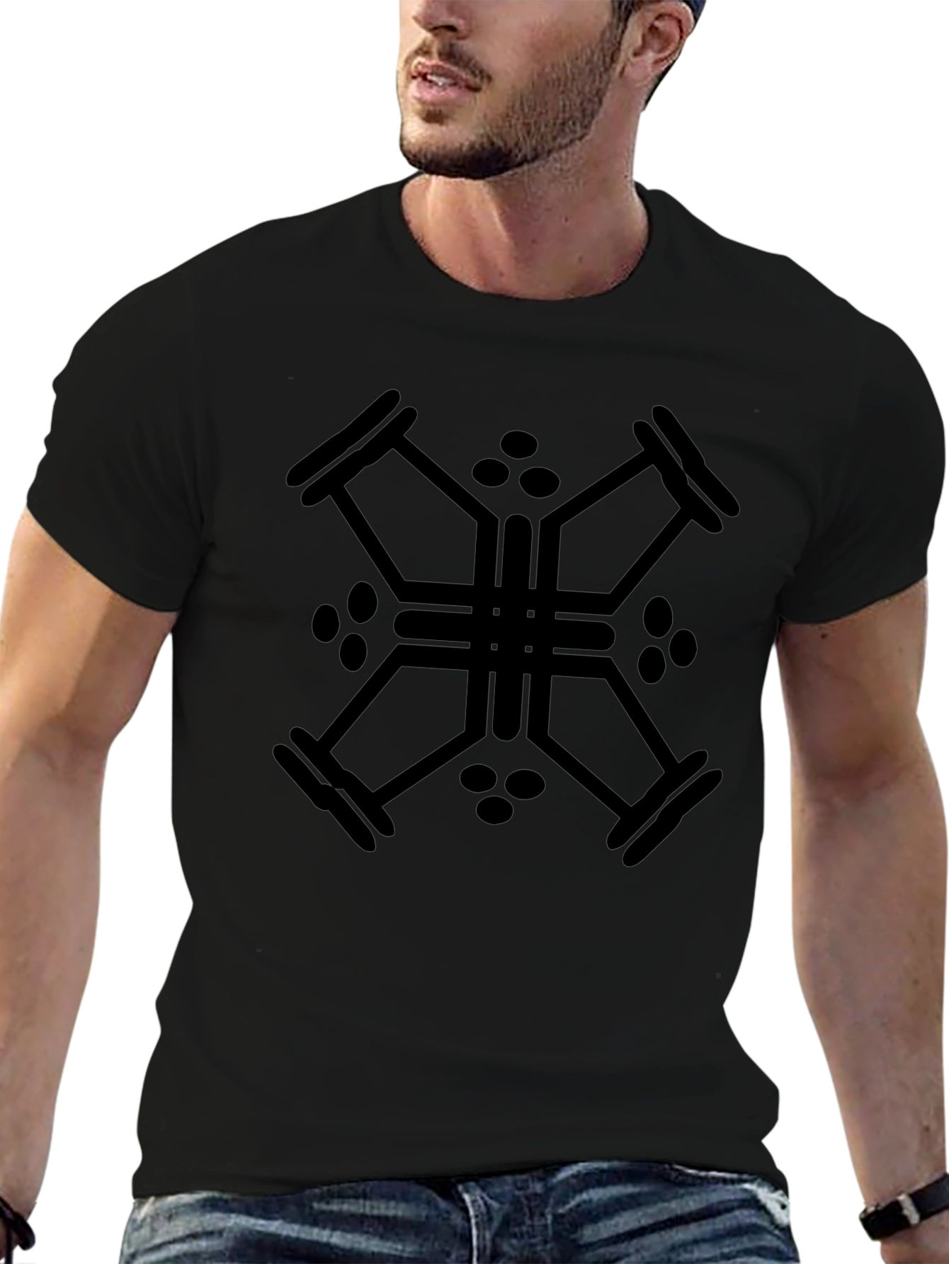 Geometric Black T-Shirt: Stylish & Modern Design
