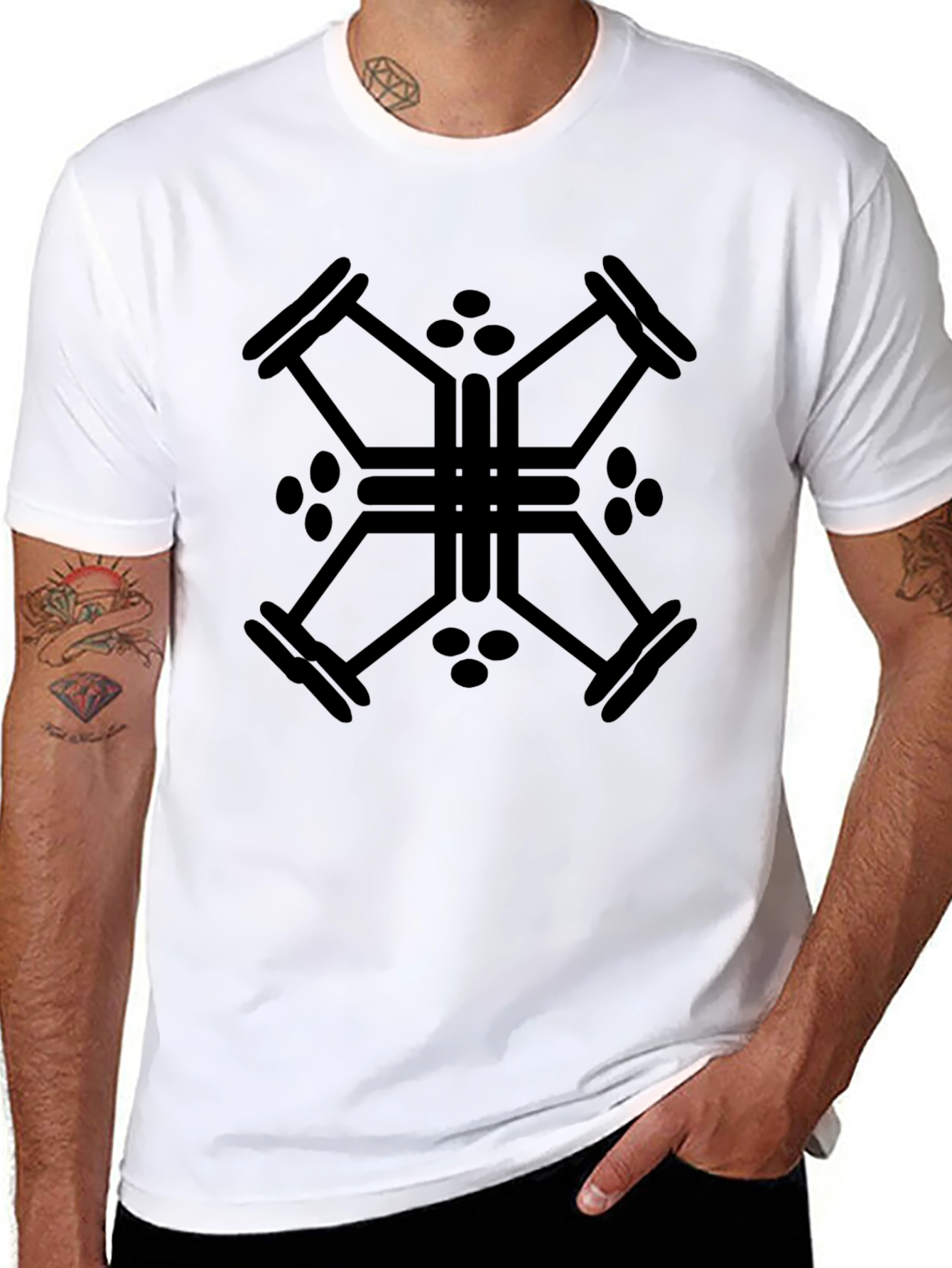 Geometric Black T-Shirt: Stylish & Modern Design