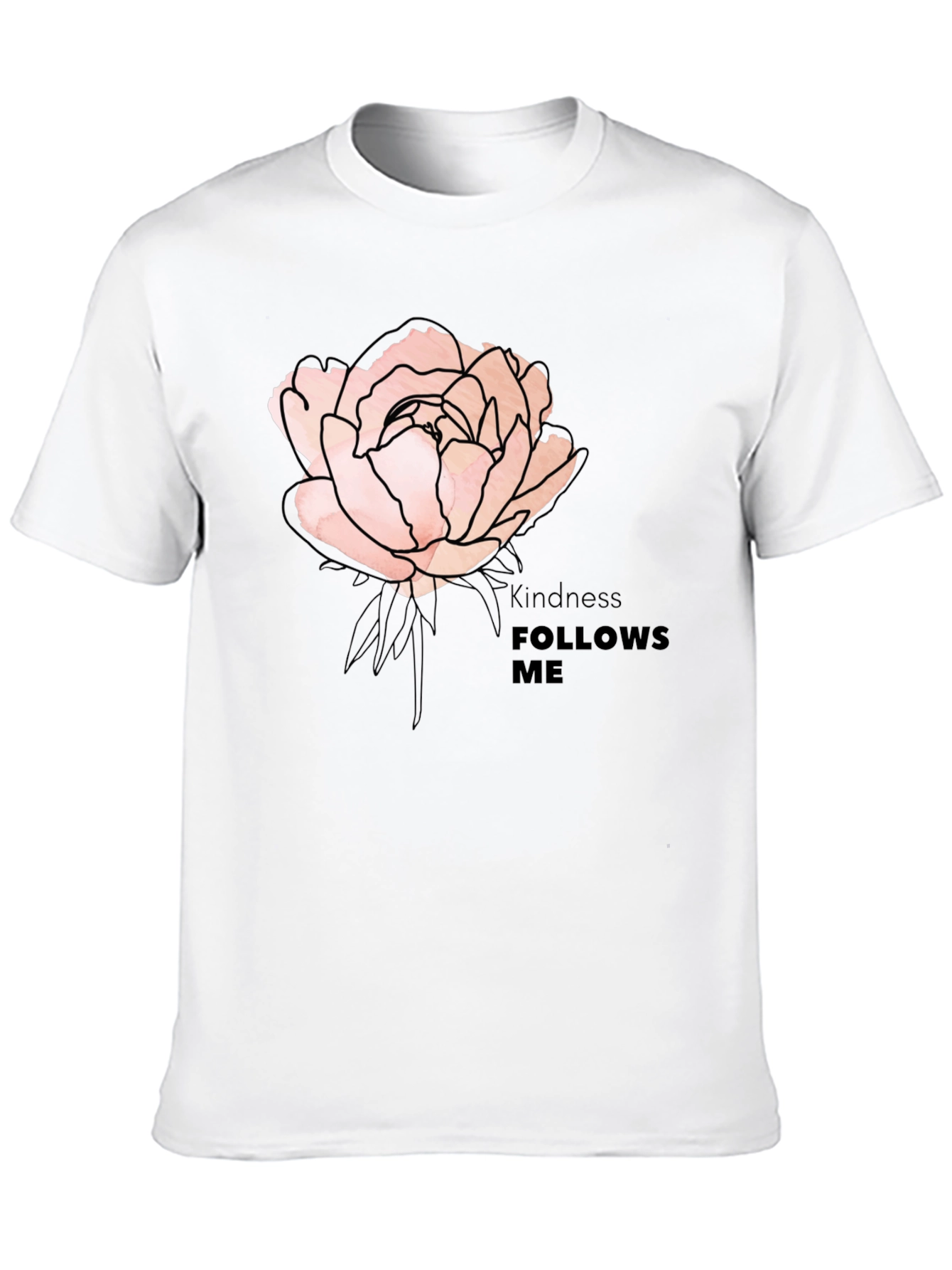 Kindness Follows Me Rose Graphic T-Shirt