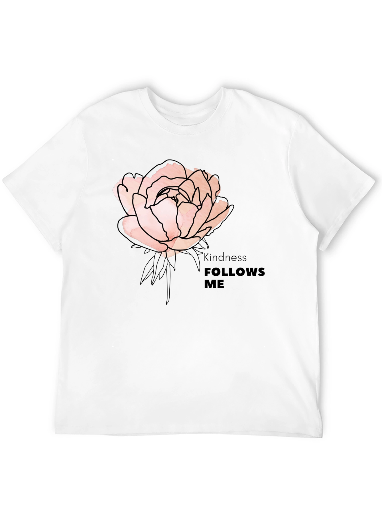 Kindness Follows Me Rose Graphic T-Shirt