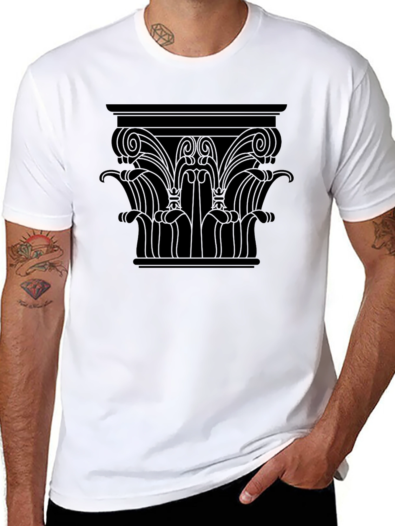 Column Capital Graphic Tee - Black