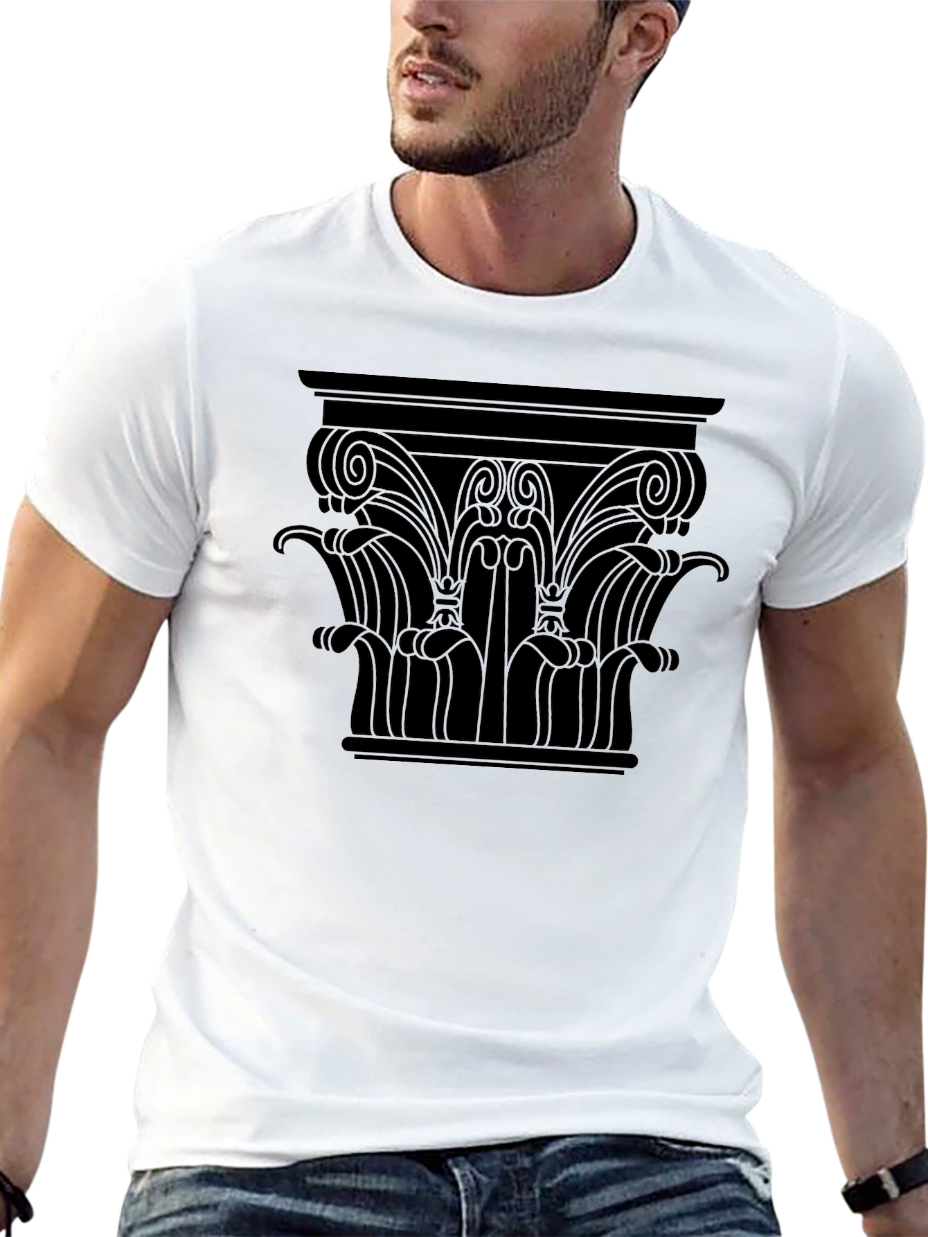 Column Capital Graphic Tee - Black
