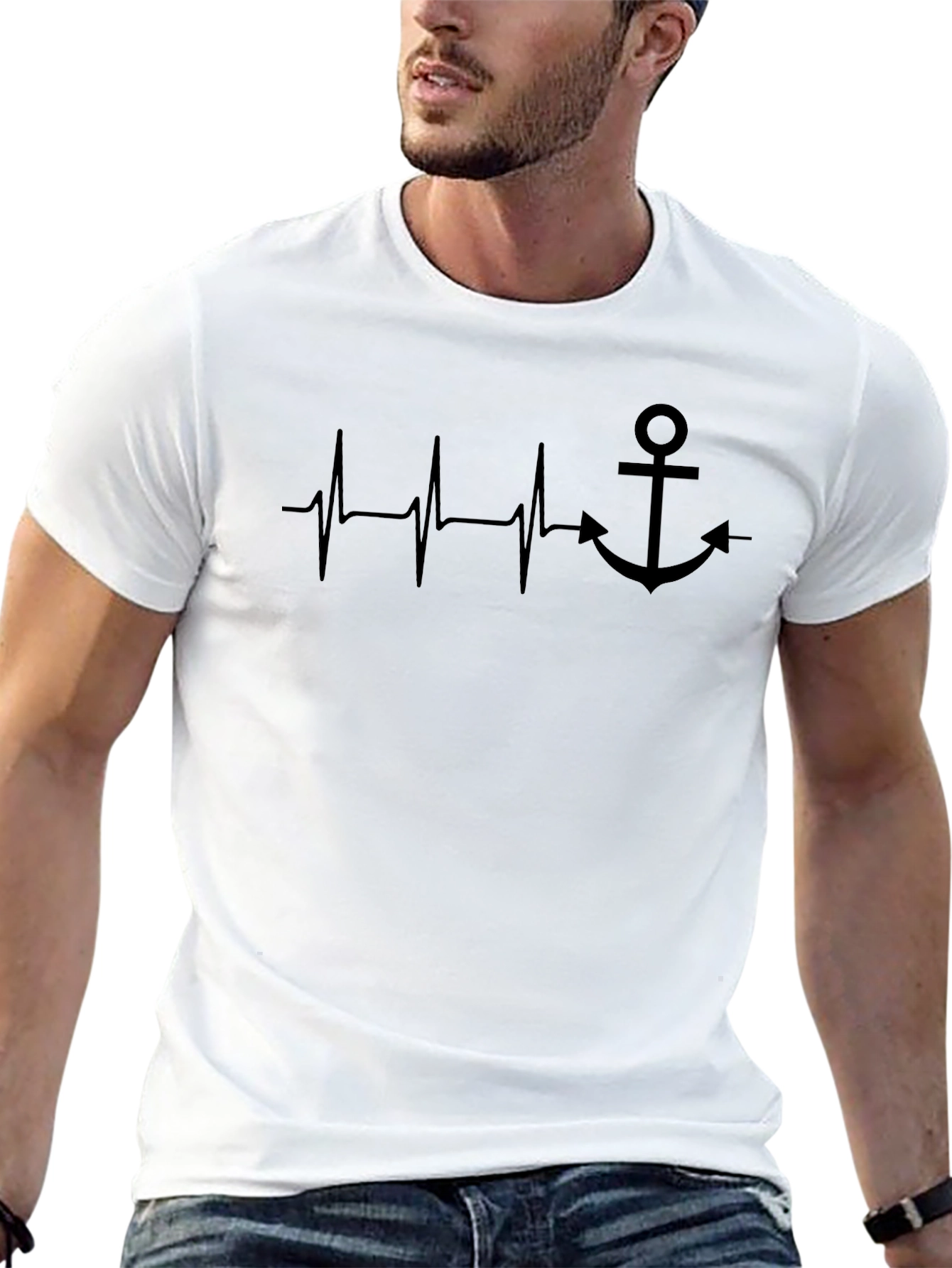 Anchor Heartbeat Graphic Tee - Black
