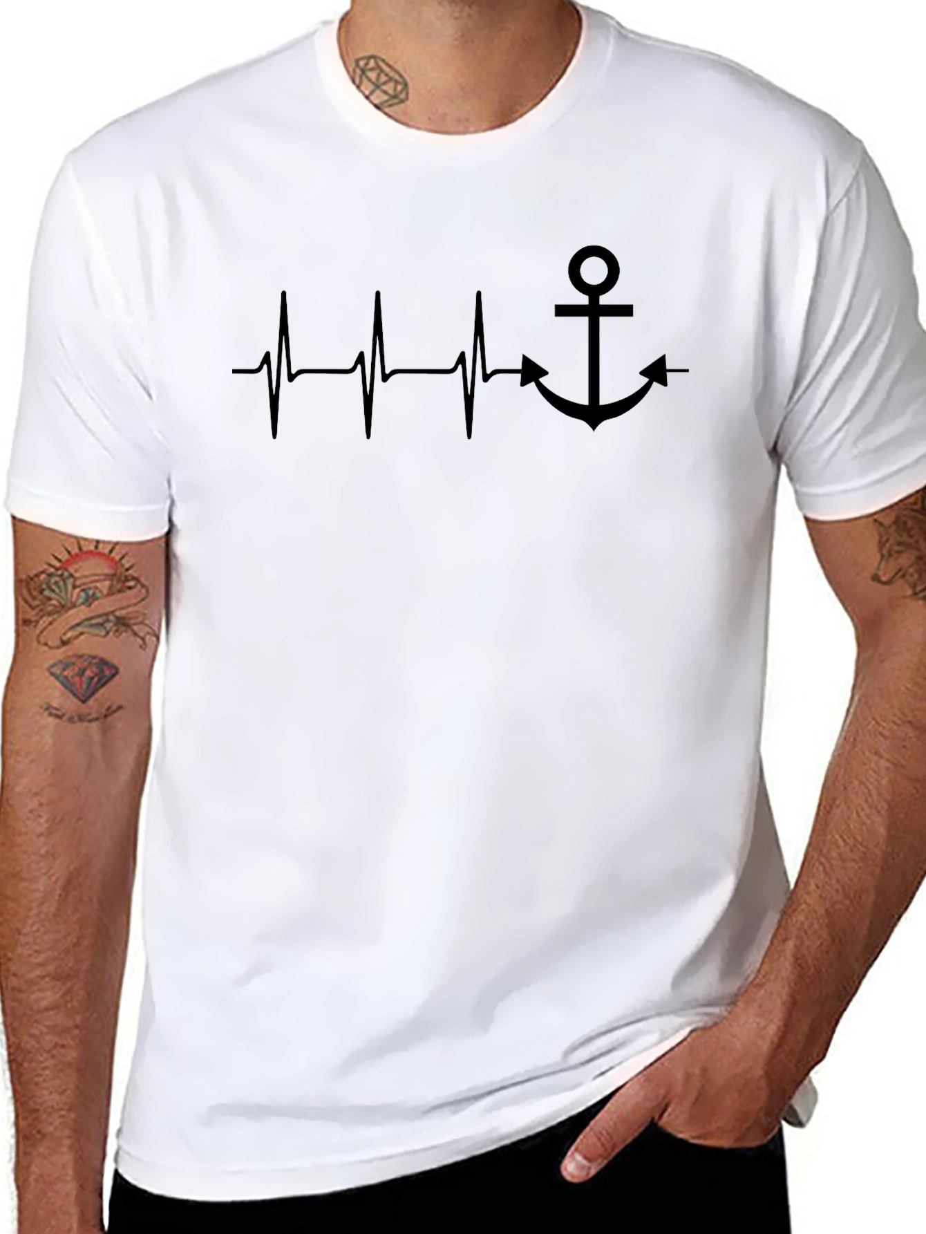 Anchor Heartbeat Graphic Tee - Black