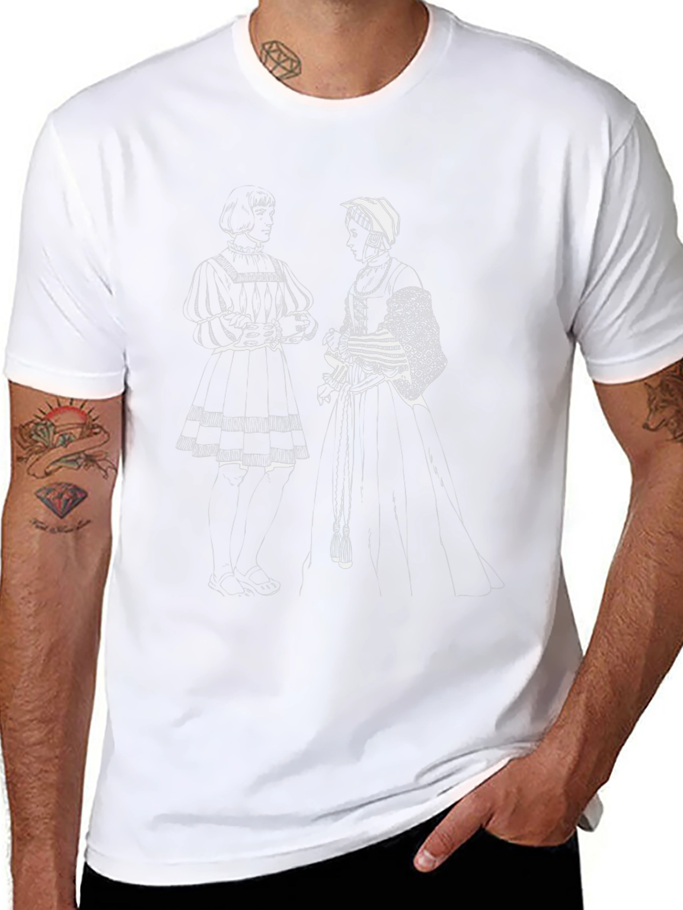 Retro Illustration Black T-Shirt