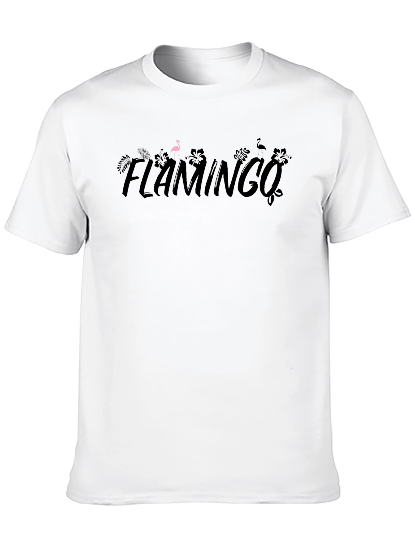 Flamingo Graphic Tee - Trendy Black Cotton T-Shirt
