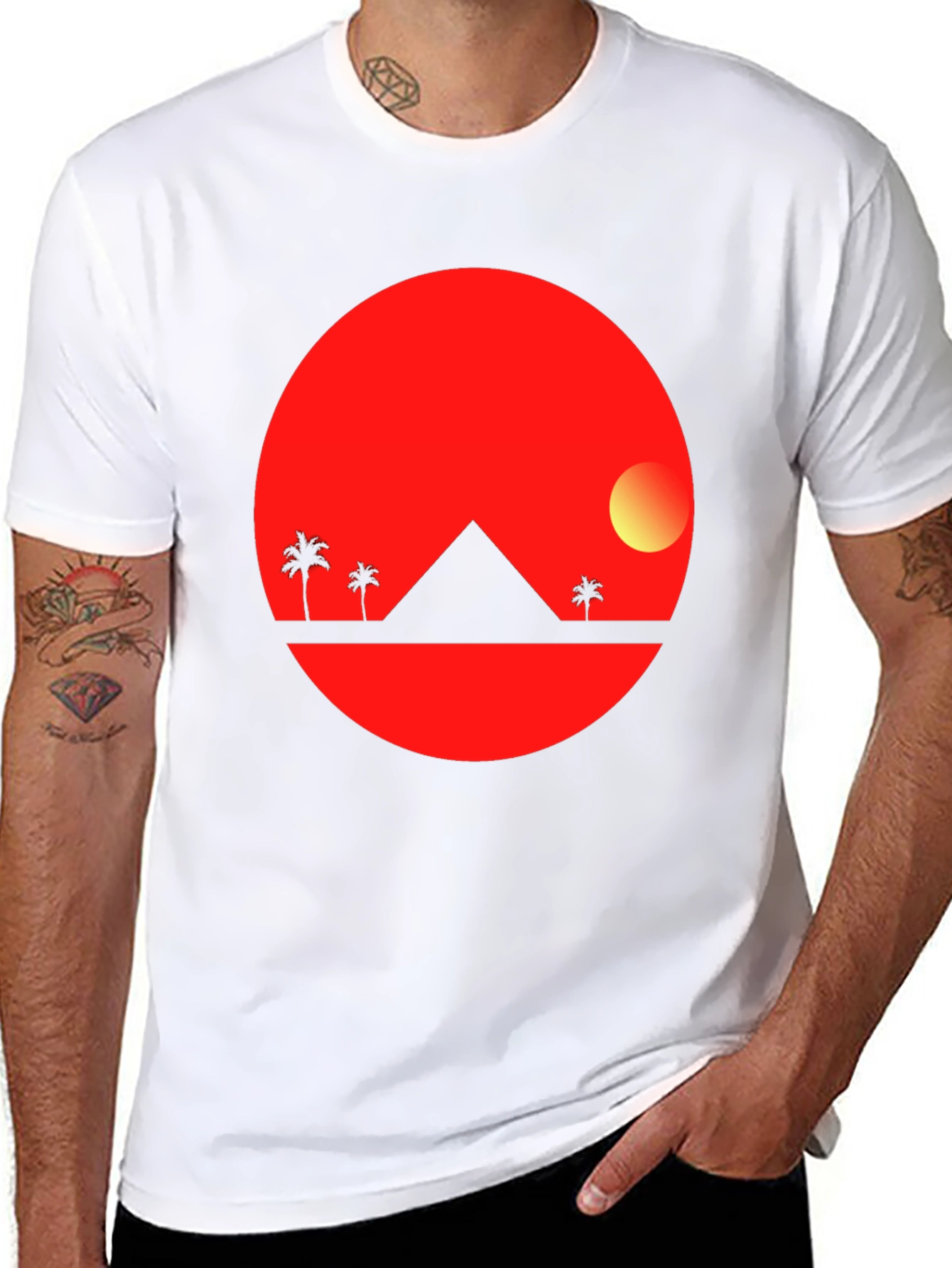 Sunset Pyramid Black T-Shirt