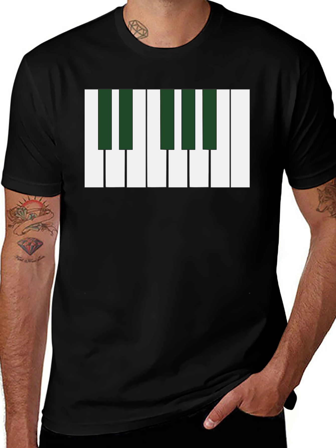 Piano Keys Graphic Tee - Musical Style