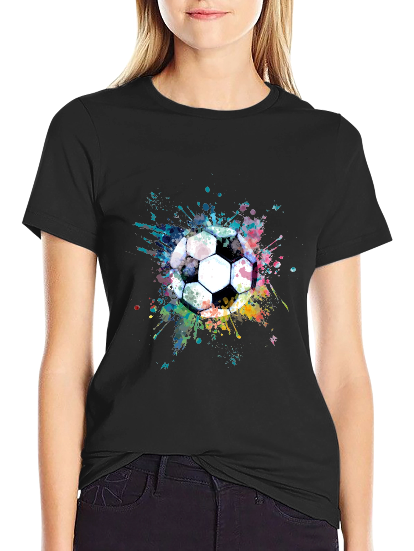 Soccer Splash Tee - Artistic Football Graphic T-Shirt