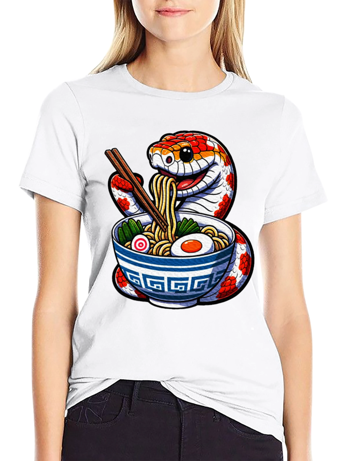Snake Ramen T-Shirt - Unique Graphic Tee