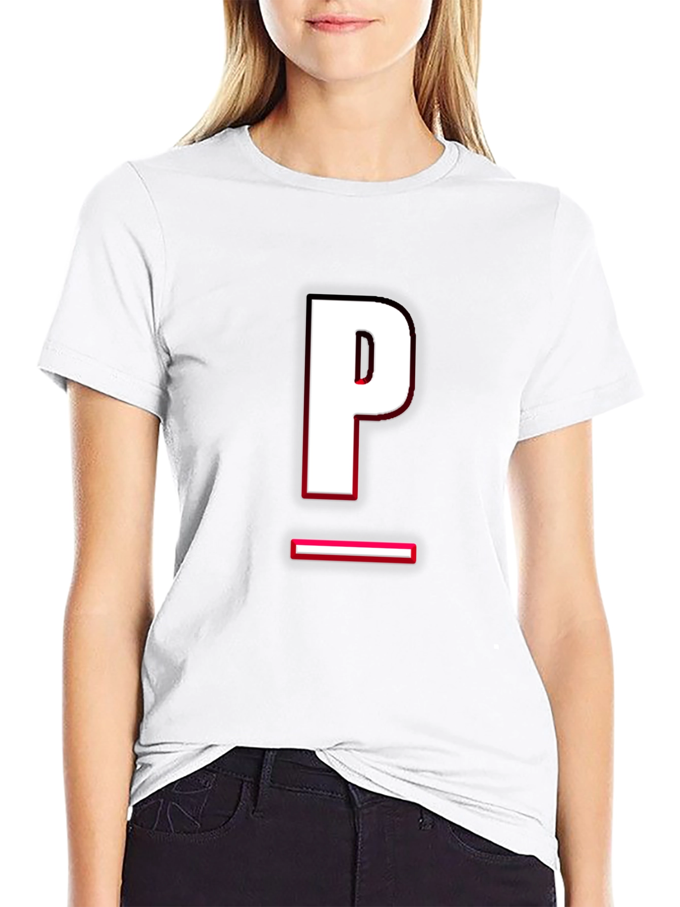 Modern Black T-Shirt with Letter P Design