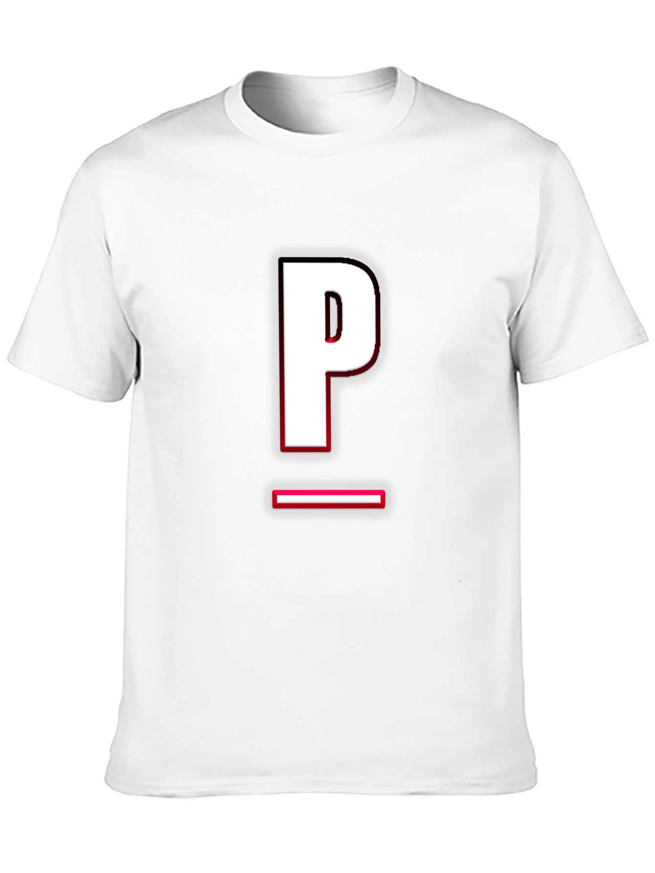 Modern Black T-Shirt with Letter P Design