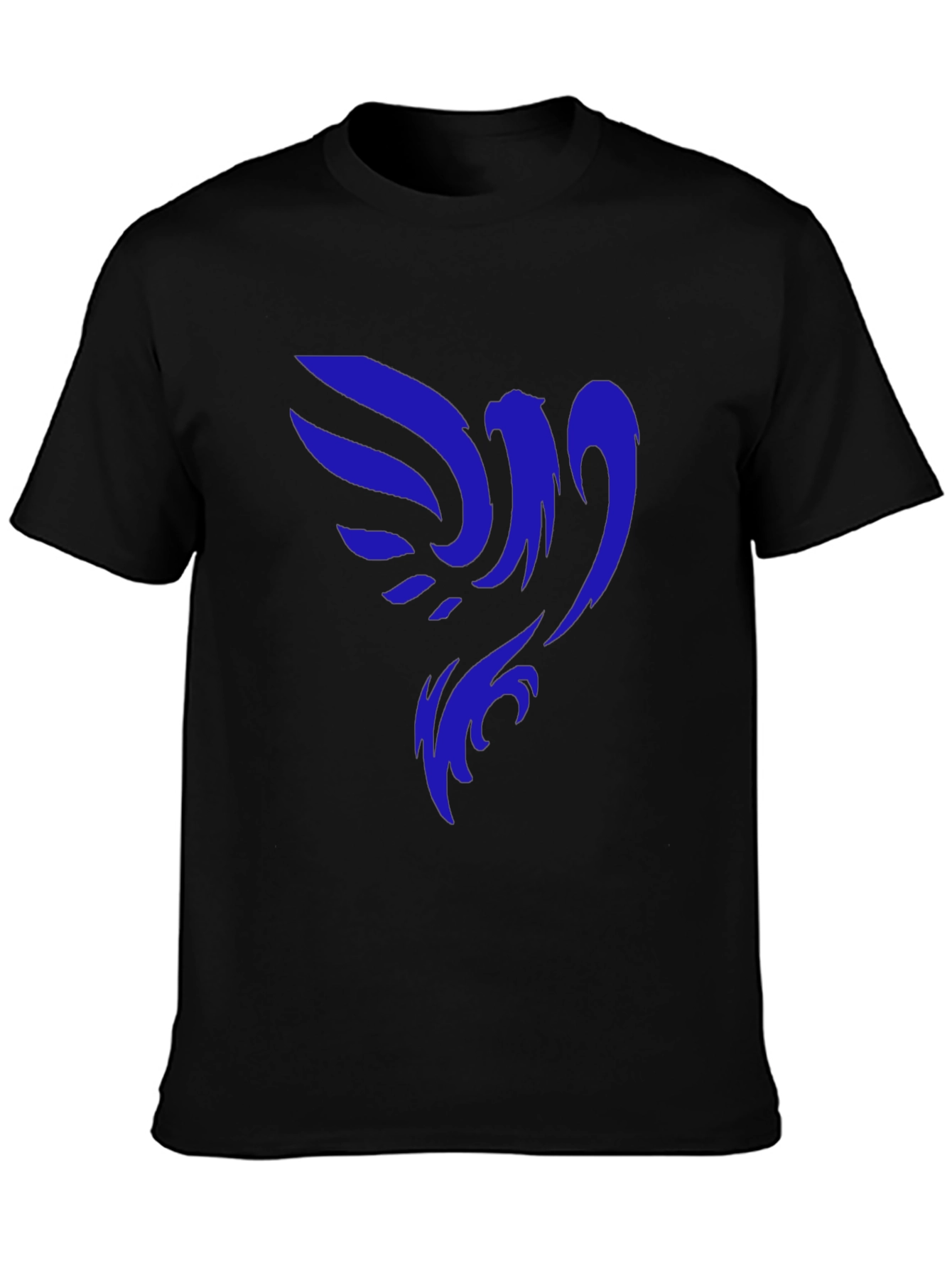 Black T-Shirt with Blue Phoenix Graphic
