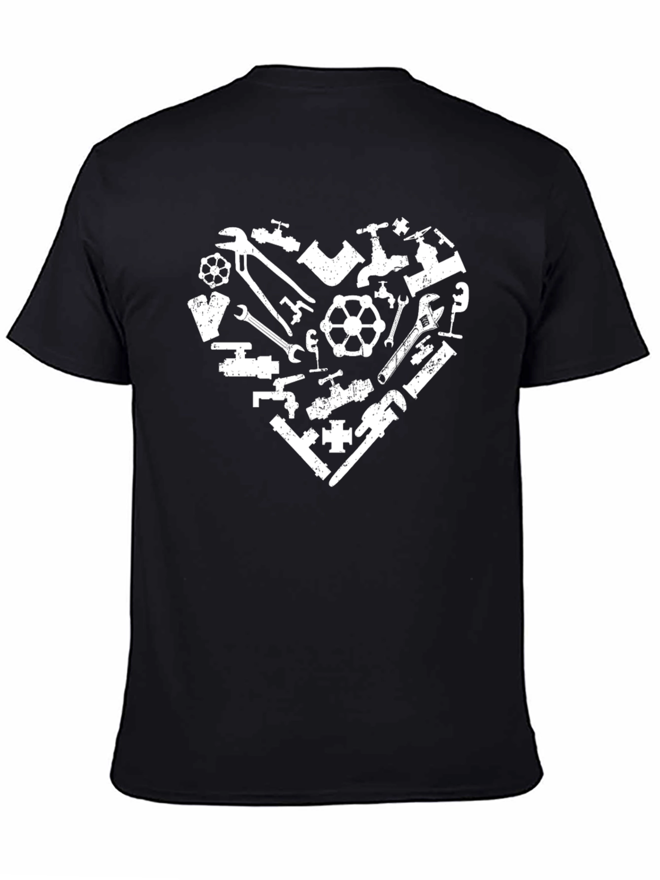 Plumbing Heart Graphic T-Shirt - Black Cotton Tee