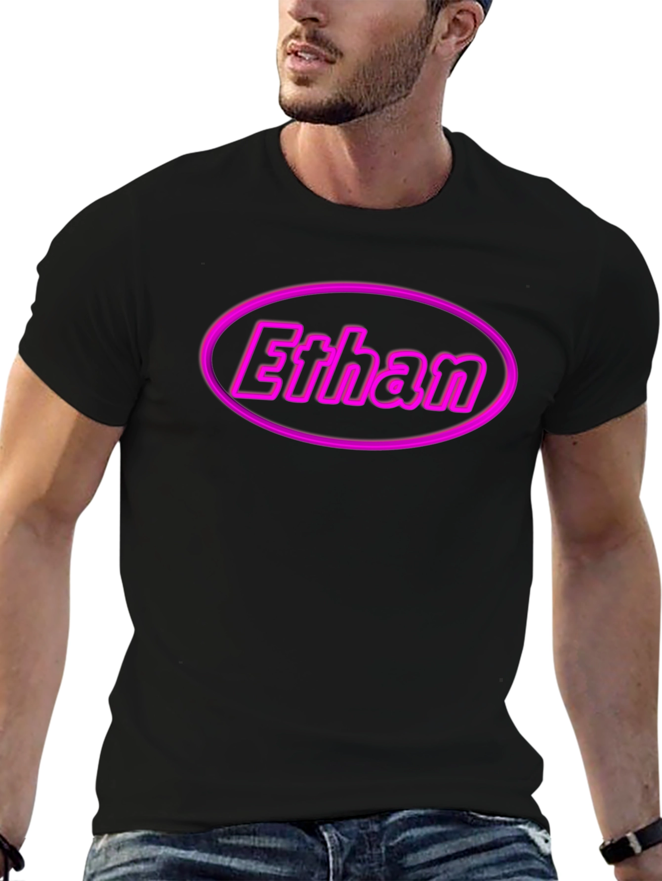 Ethan Custom Name Black T-Shirt