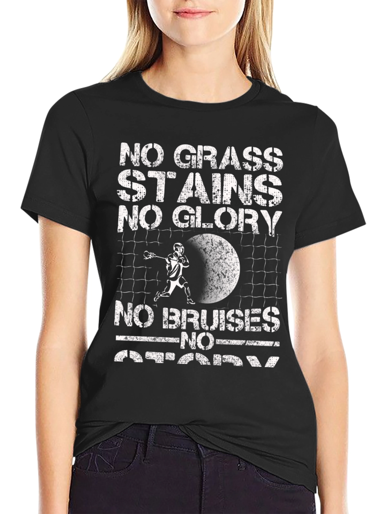 Lacrosse Graphic Tee: No Grass Stains No Glory