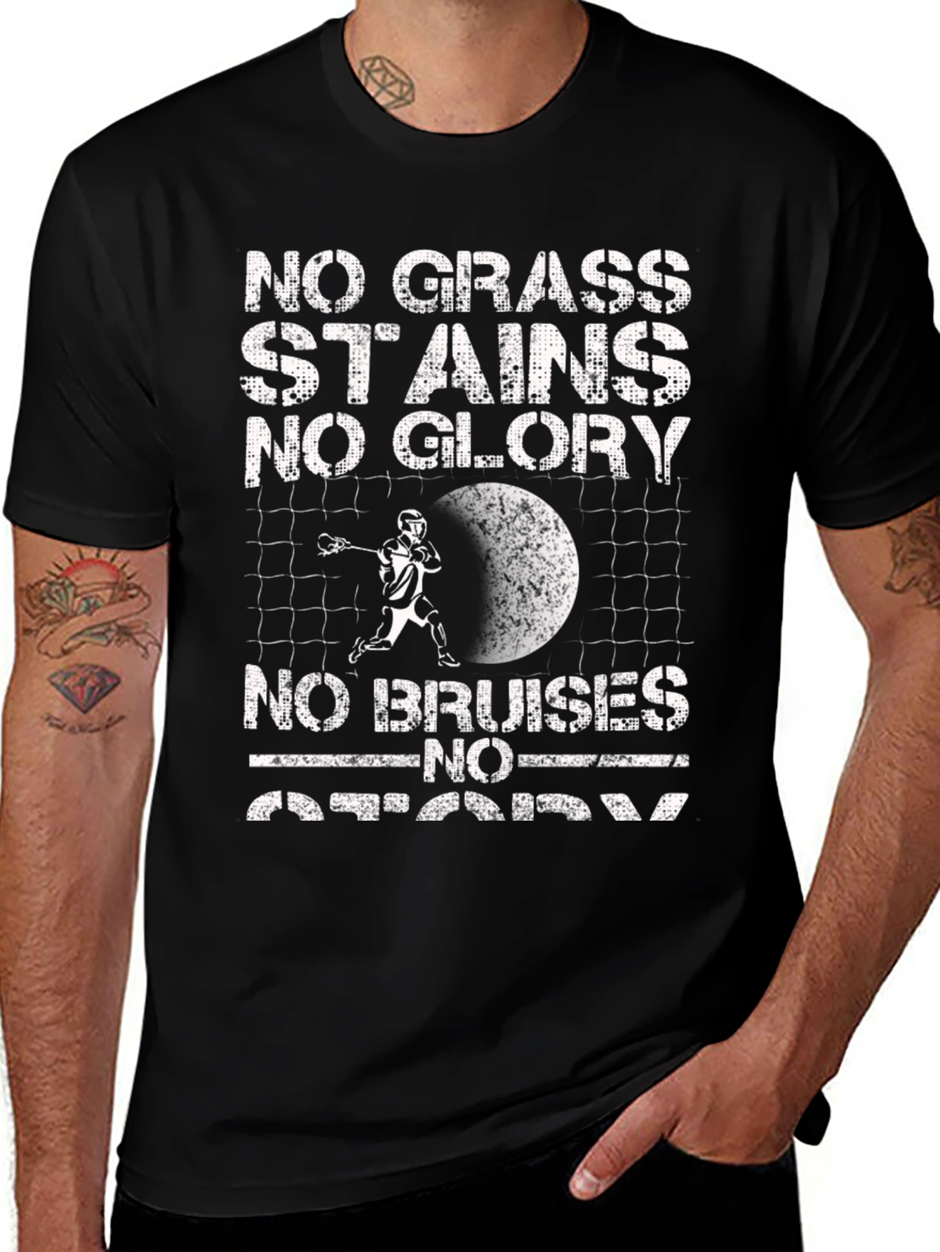 Lacrosse Graphic Tee: No Grass Stains No Glory